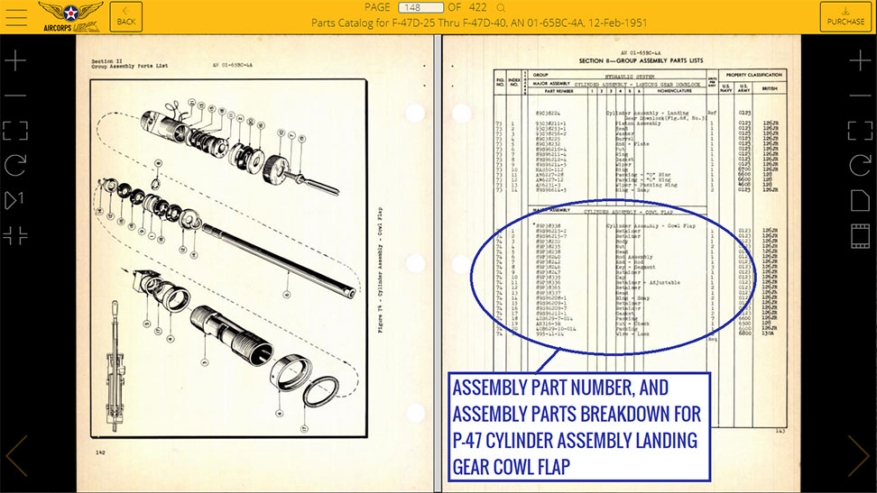 Parts catalogs give detailed lists of all the smaller parts that make up a larger assembly. Proper use of a parts catalog for an aircraft or component, can help you quickly find the part numbers you need.
