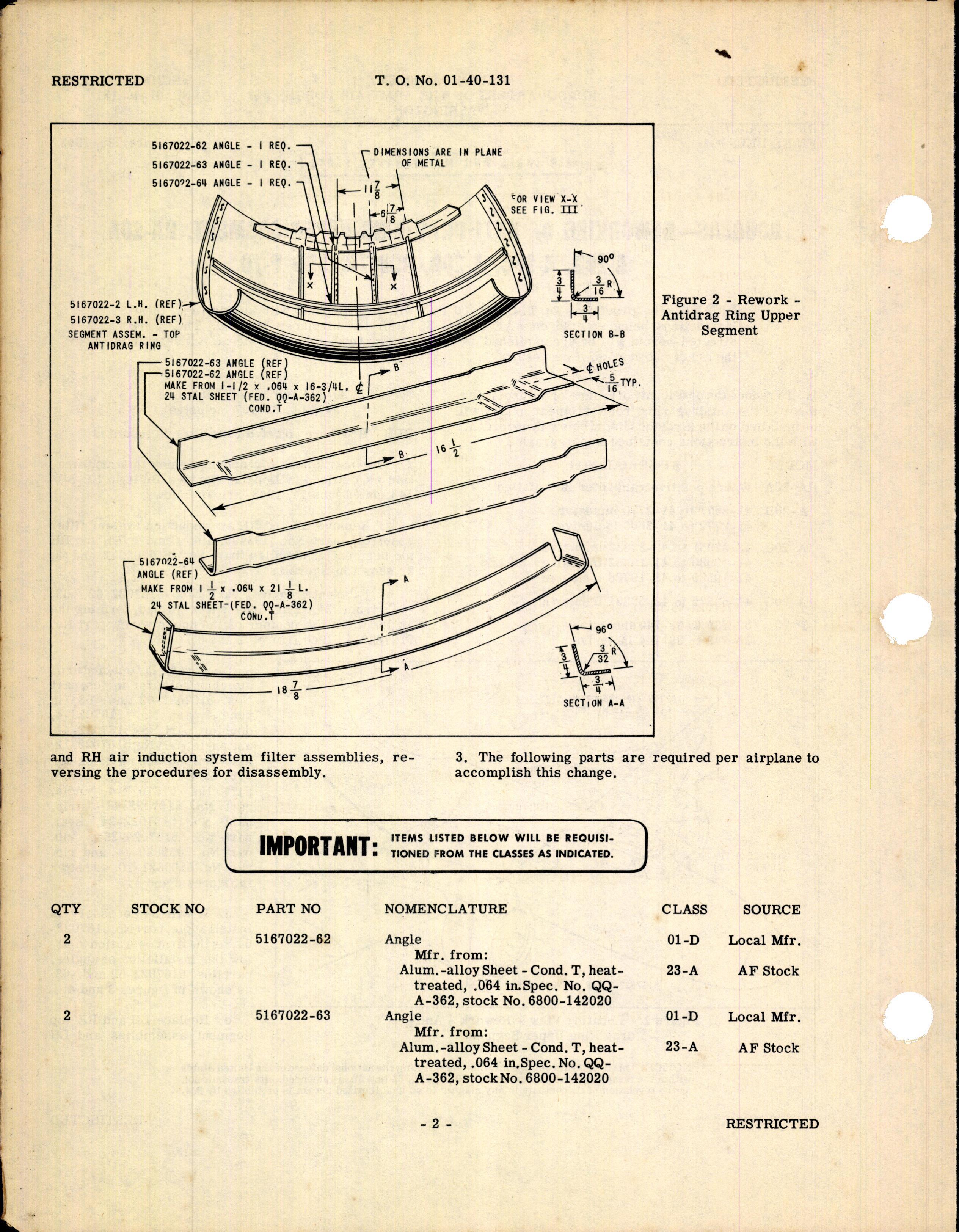 Sample page 2 from AirCorps Library document: Reworking of Anti-Drag Ring Upper Segment