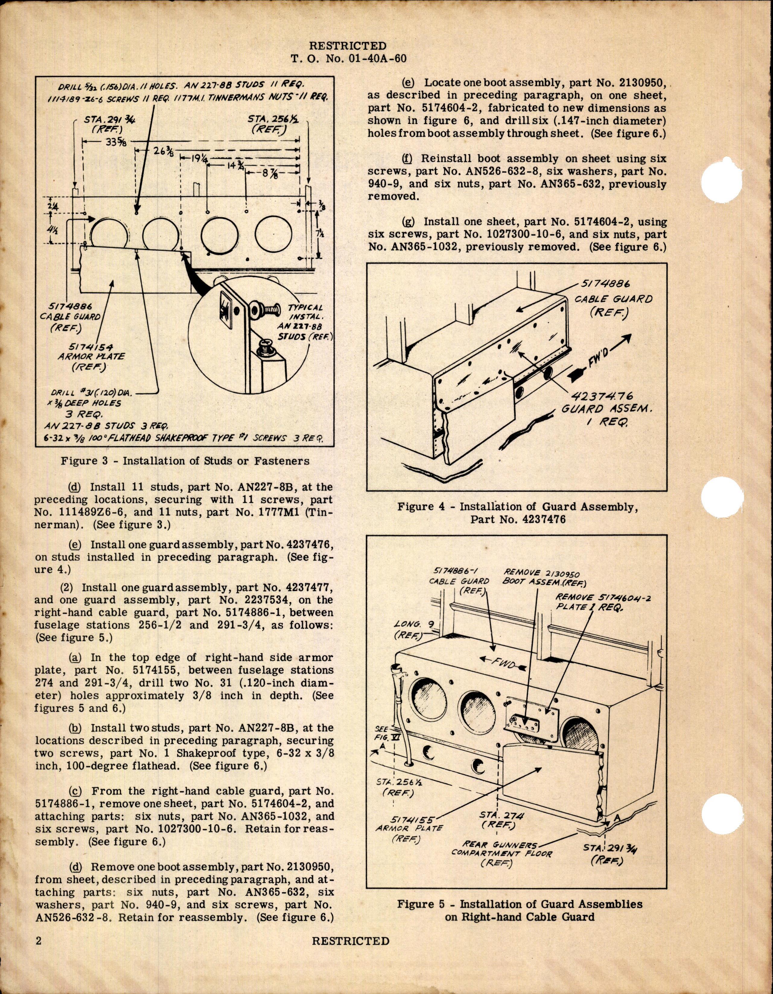 Sample page 2 from AirCorps Library document: Installation of Flight Control Cable Guards, Stations 229 1/2, and 291 3/4