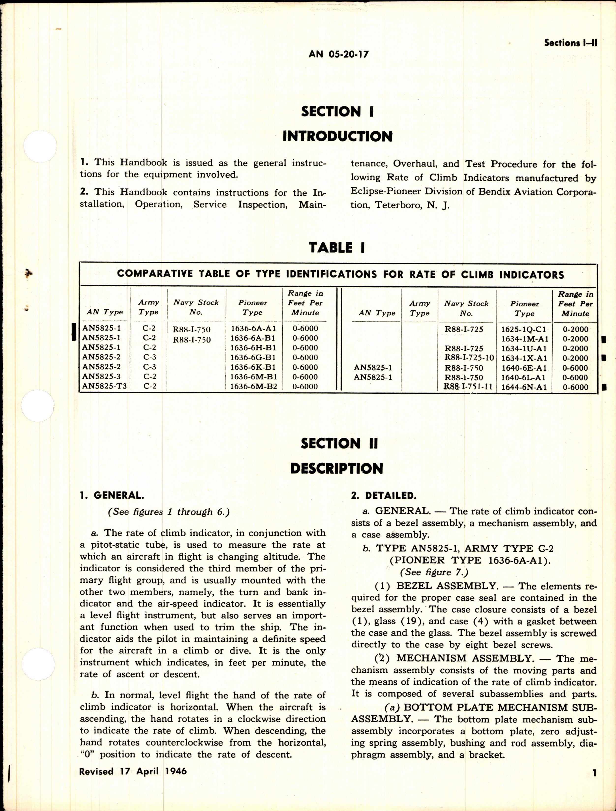 Sample page 5 from AirCorps Library document: Operation, Service, & Overhaul Instructions with Parts Catalog for Type C-2 and C-3 Rate of Climb Indicators