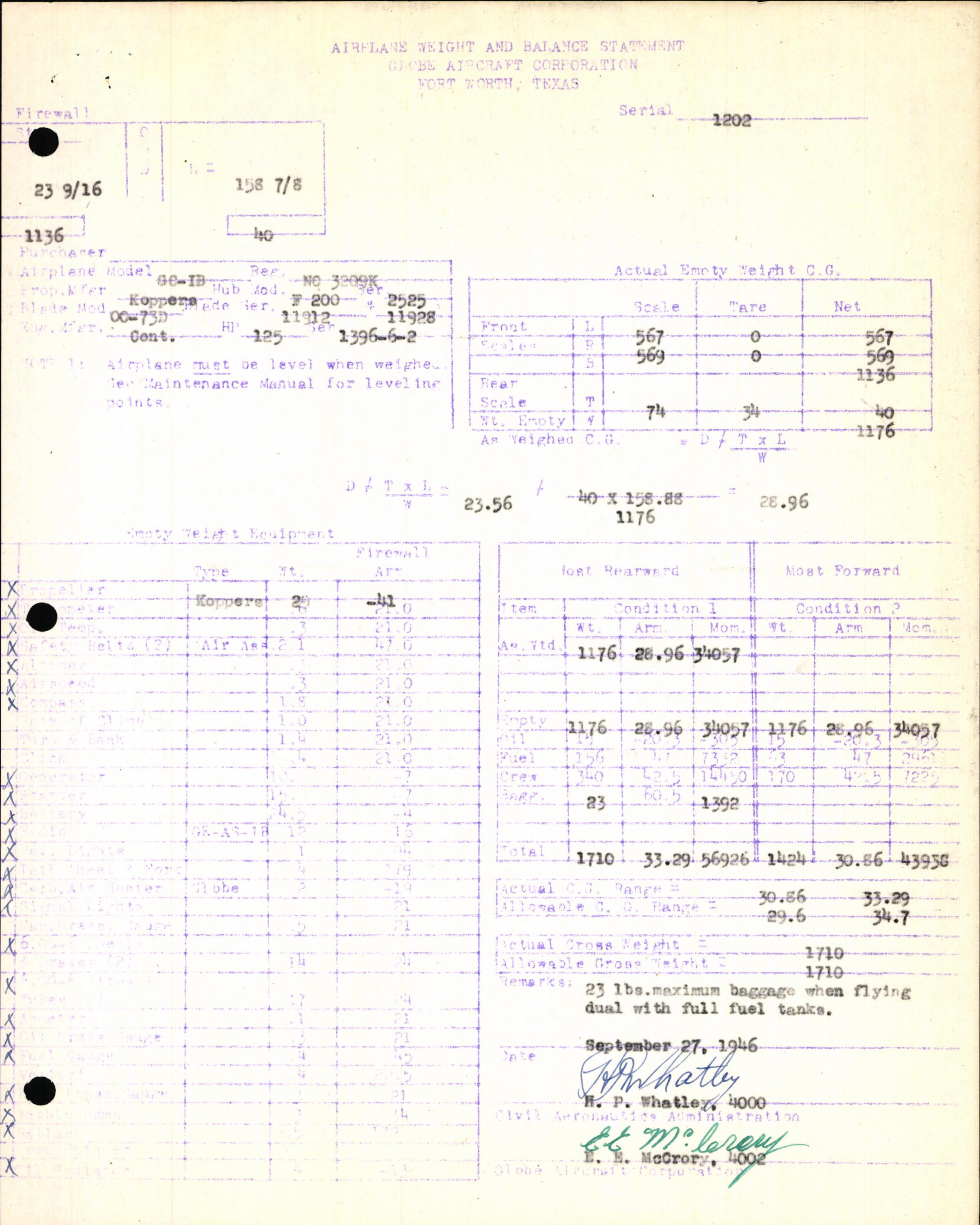 Sample page 7 from AirCorps Library document: Technical Information for Serial Number 1202