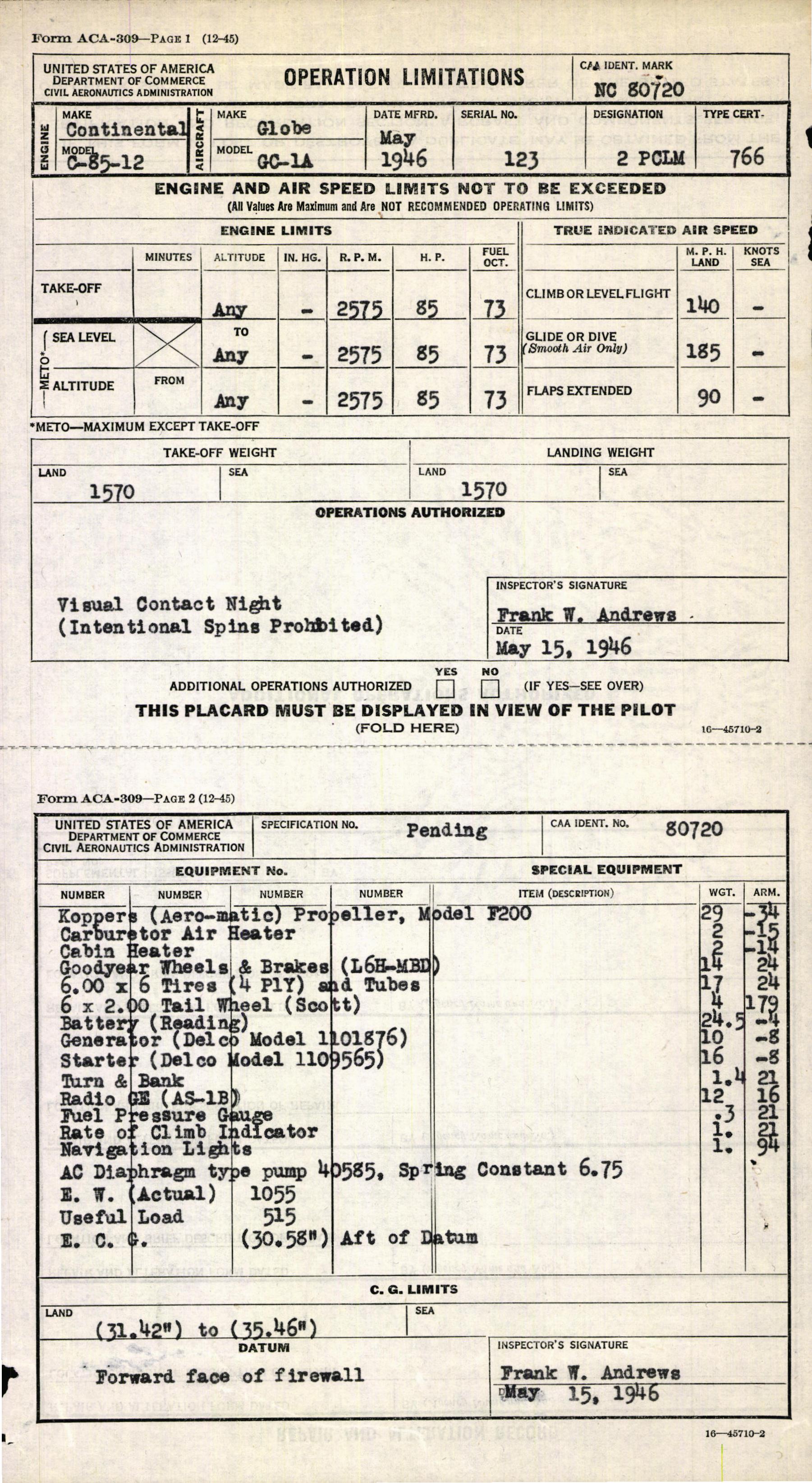 Sample page 7 from AirCorps Library document: Technical Information for Serial Number 123