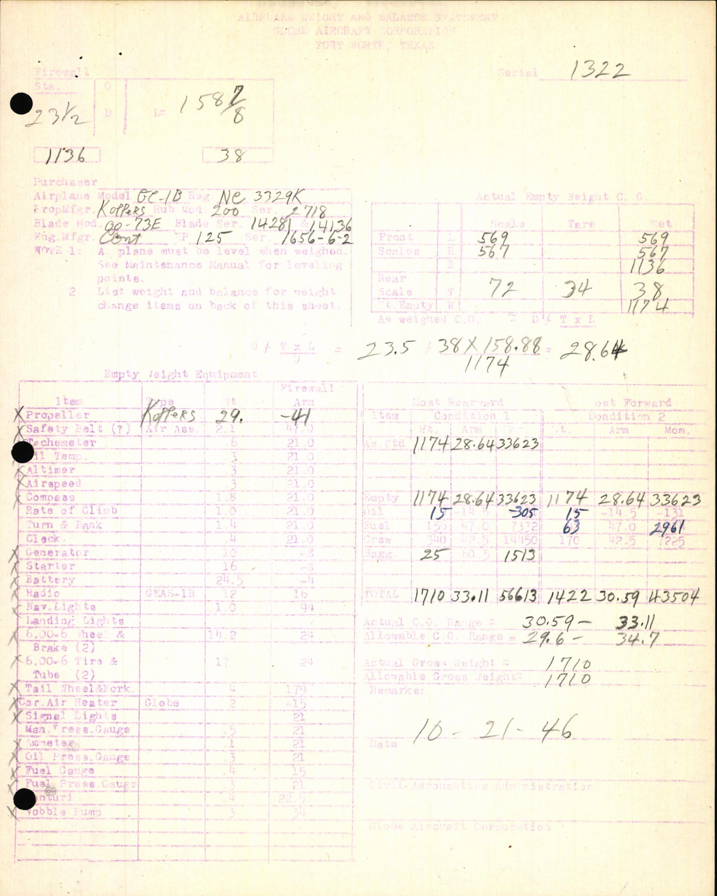 Sample page 7 from AirCorps Library document: Technical Information for Serial Number 1322
