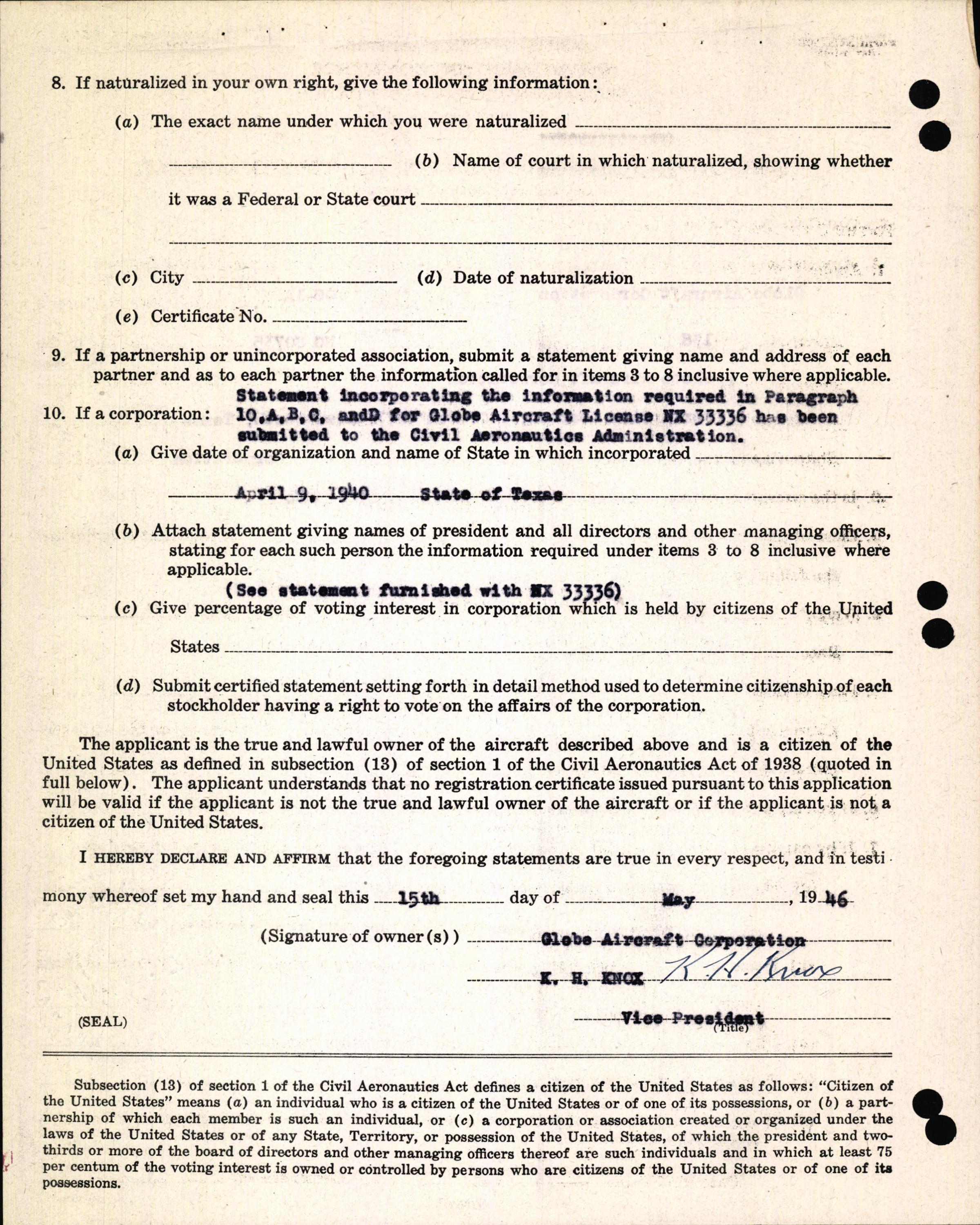 Sample page 4 from AirCorps Library document: Technical Information for Serial Number 138