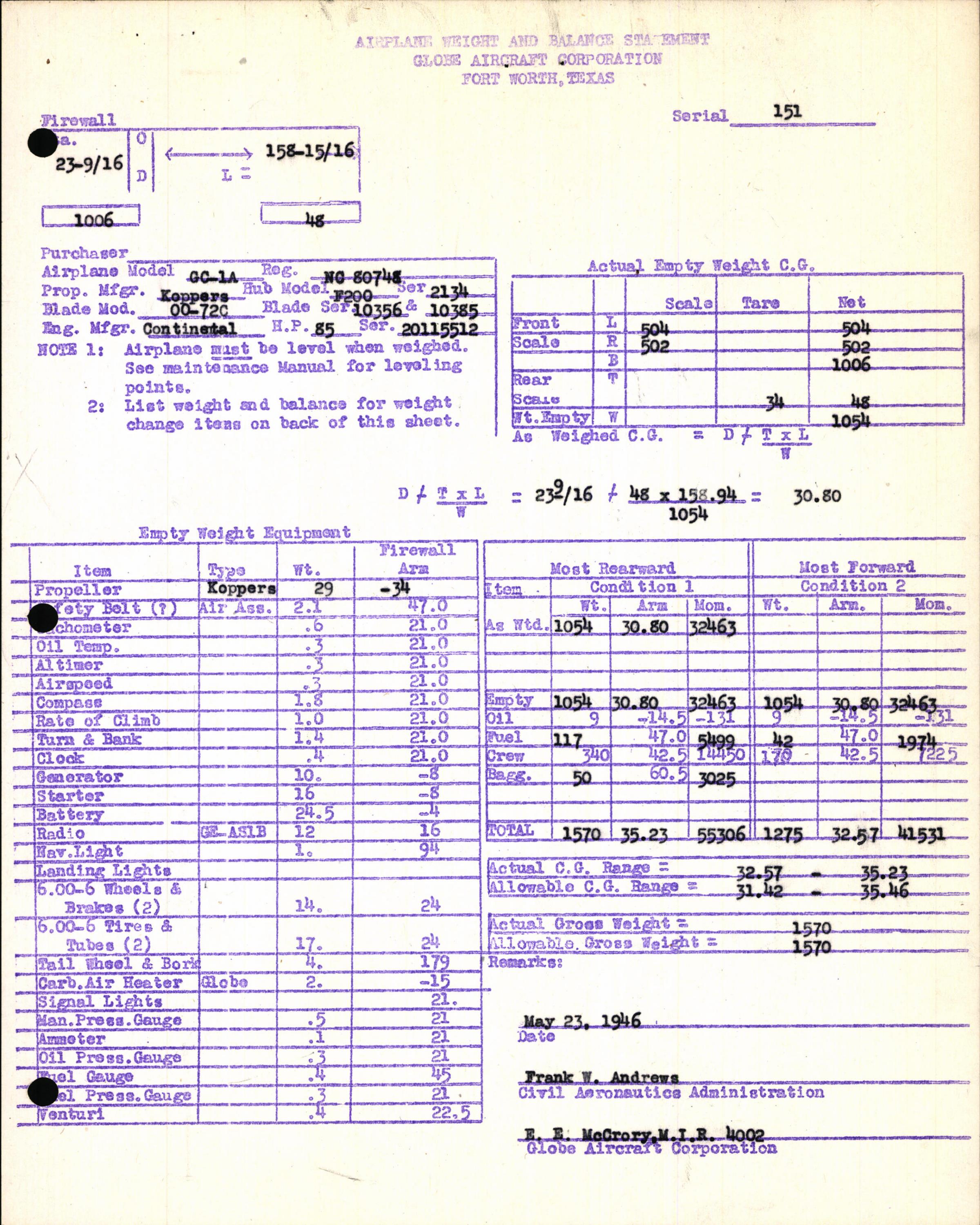 Sample page 7 from AirCorps Library document: Technical Information for Serial Number 151
