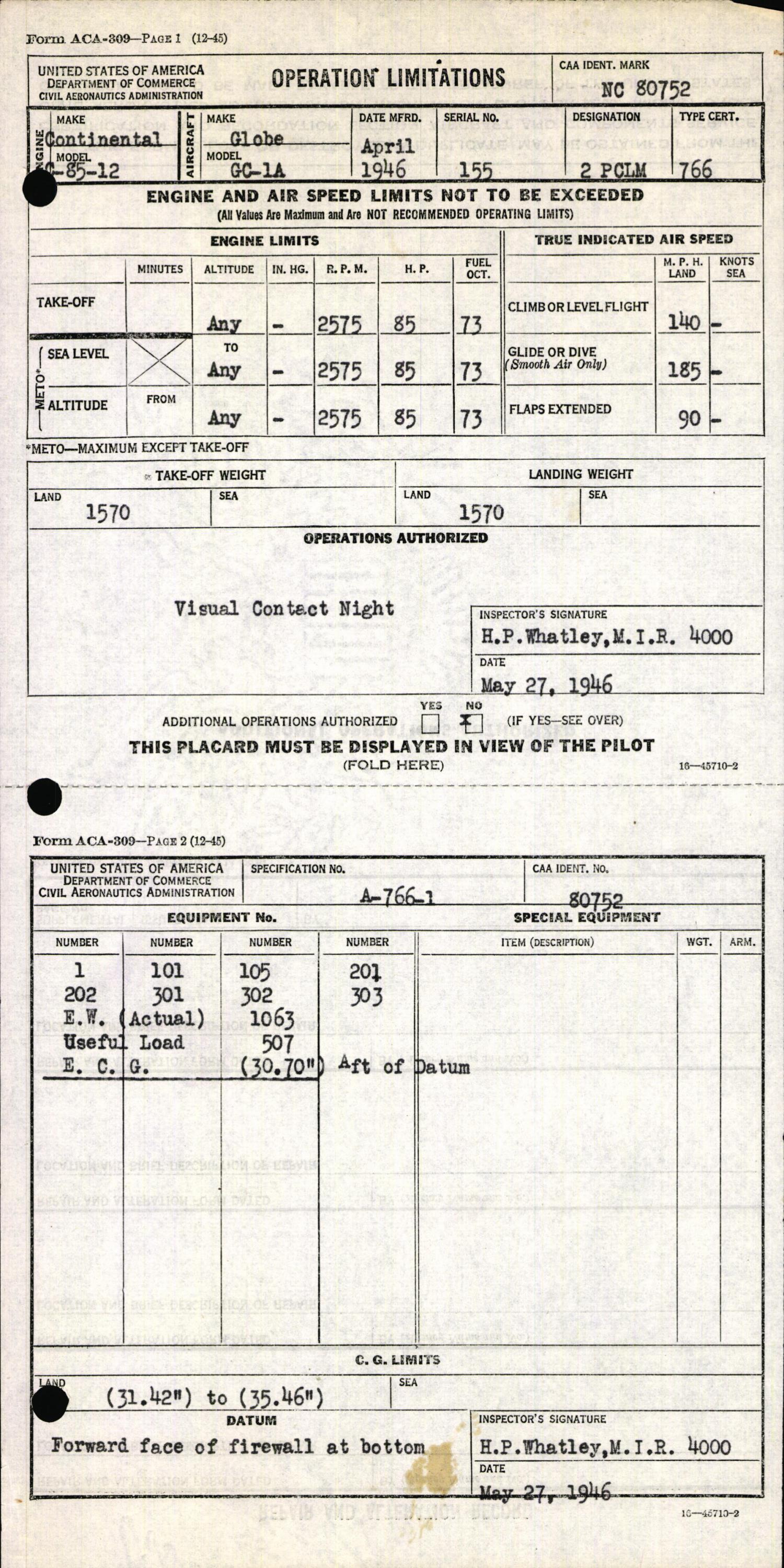 Sample page 7 from AirCorps Library document: Technical Information for Serial Number 155
