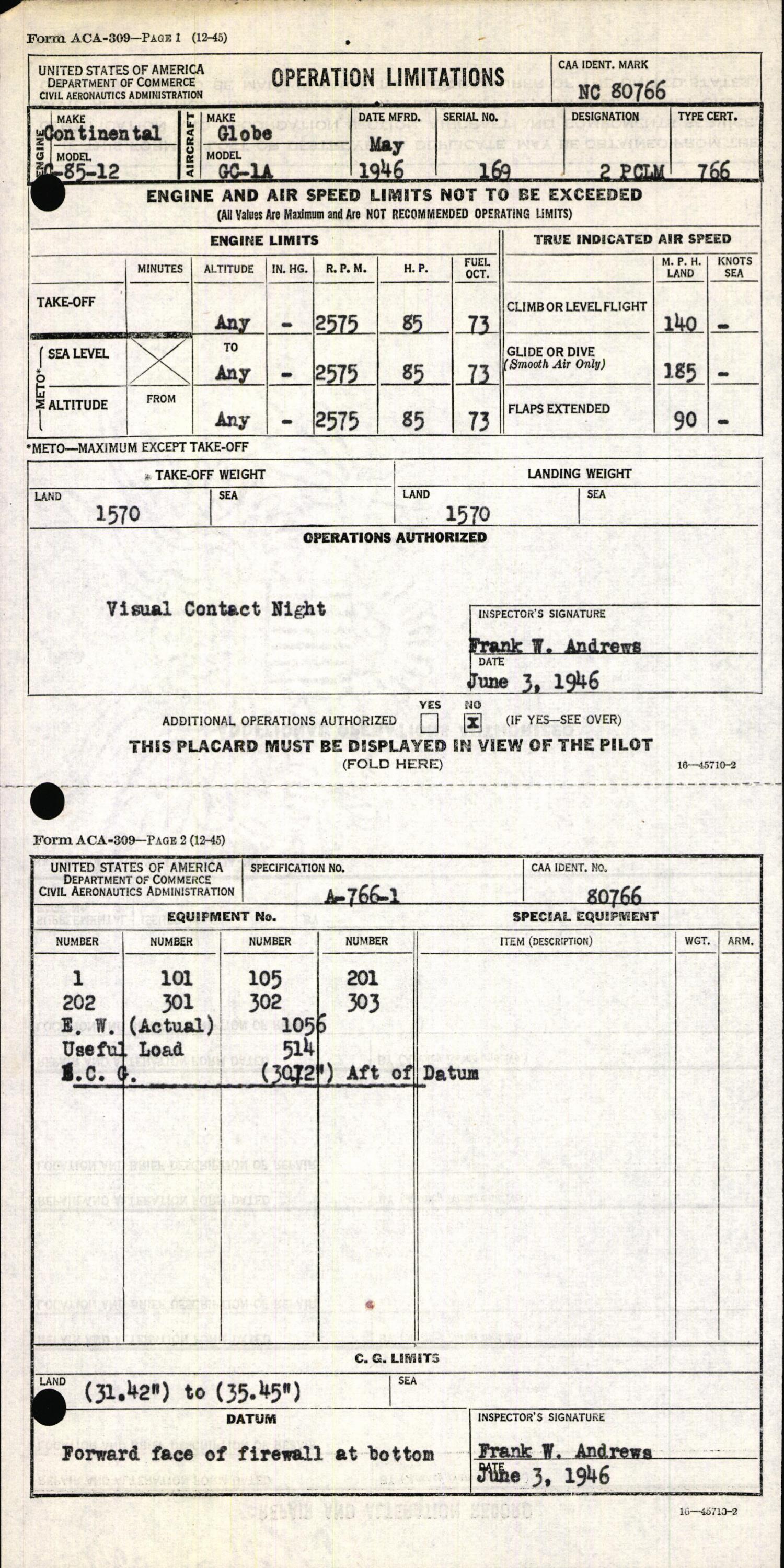 Sample page 5 from AirCorps Library document: Technical Information for Serial Number 169