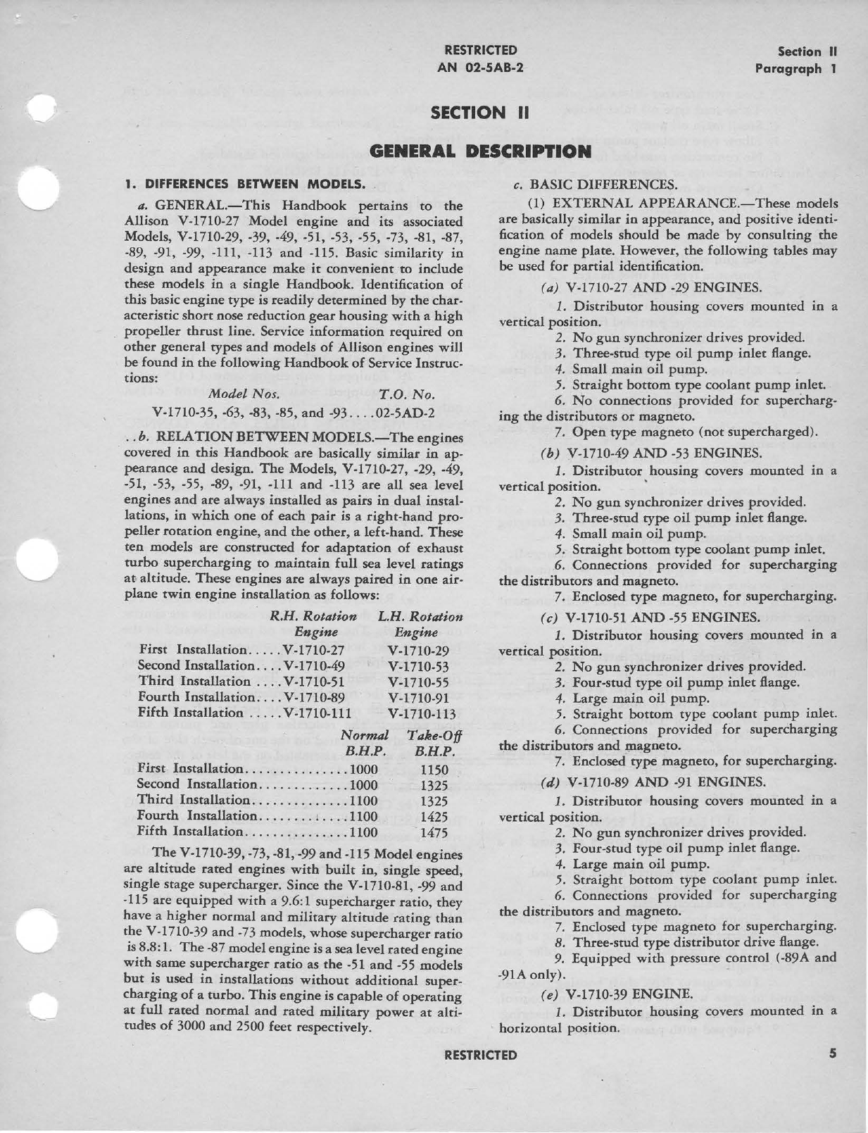 Sample page 9 from AirCorps Library document: Service Instructions for V-1710 Series Engines