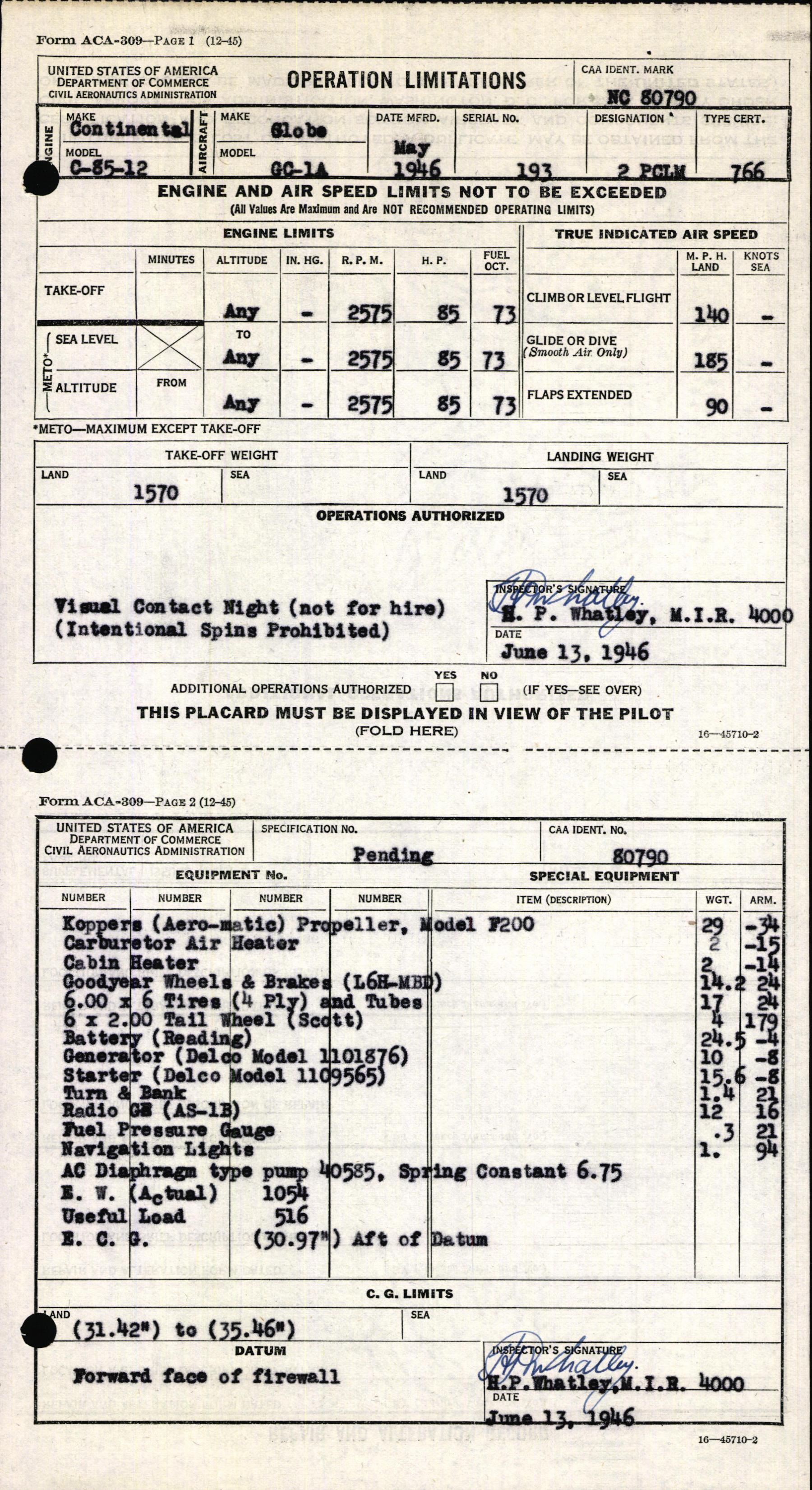 Sample page 7 from AirCorps Library document: Technical Information for Serial Number 193