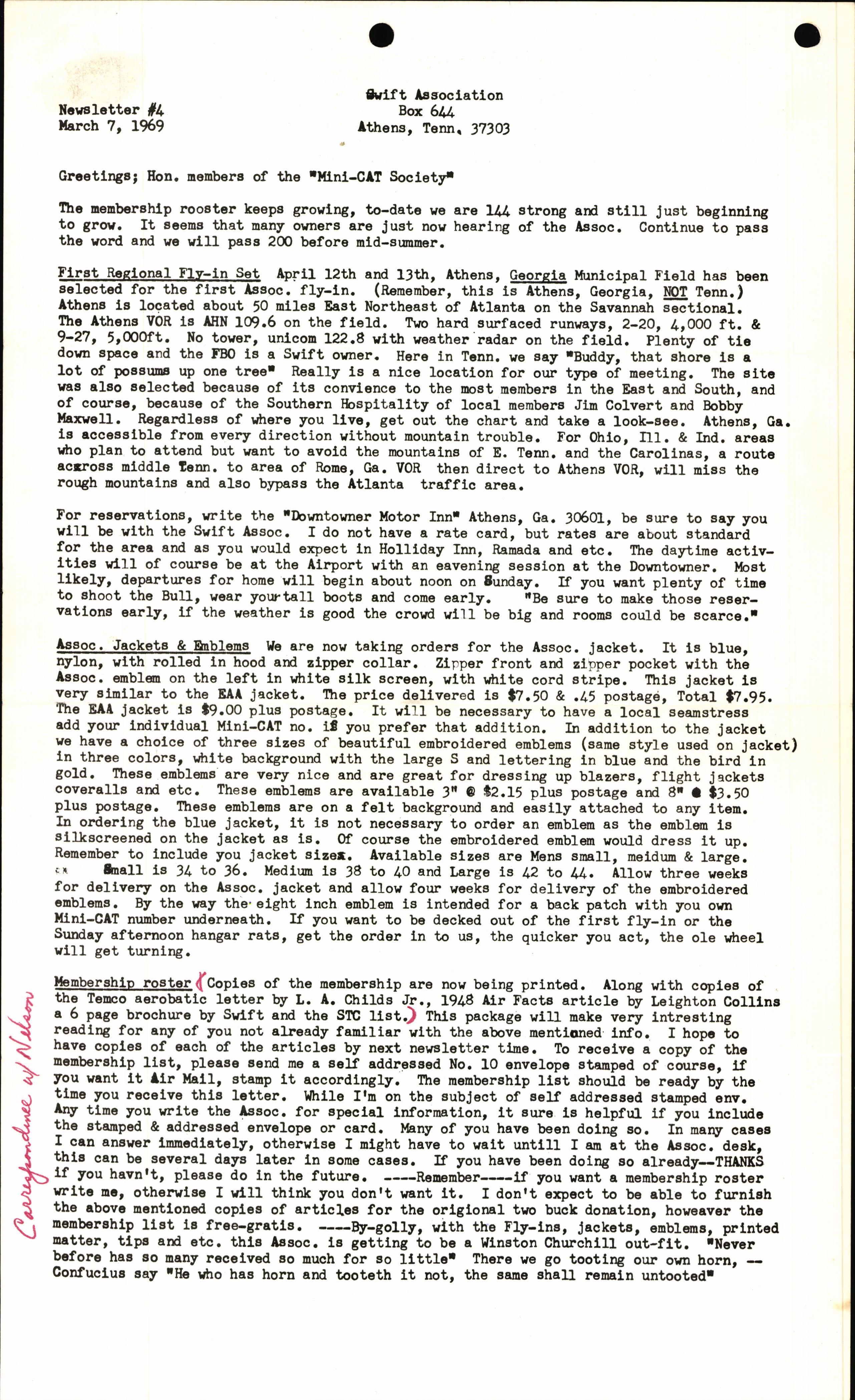 Sample page 1 from AirCorps Library document: March 1969
