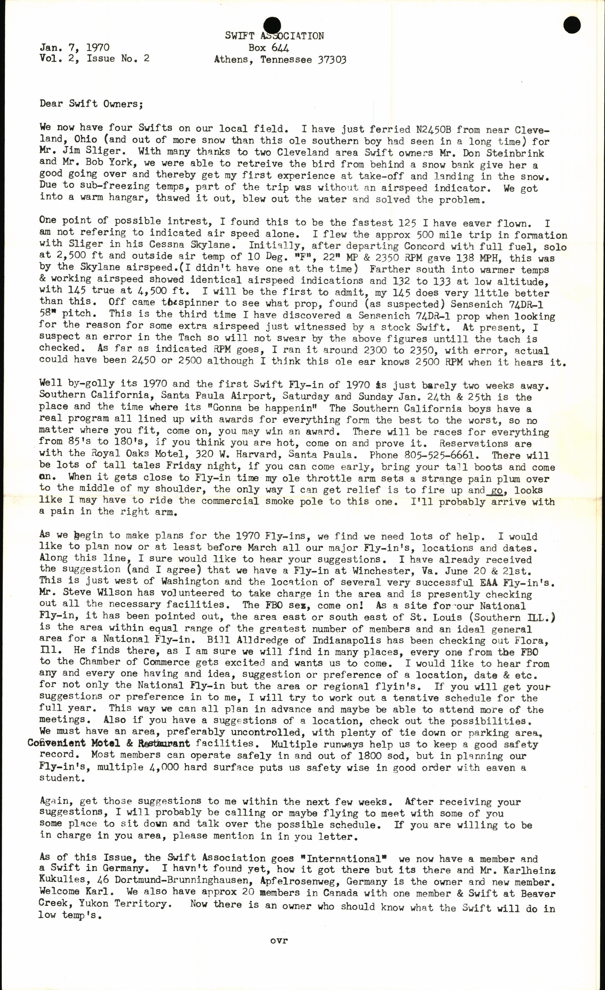 Sample page 1 from AirCorps Library document: January 1970