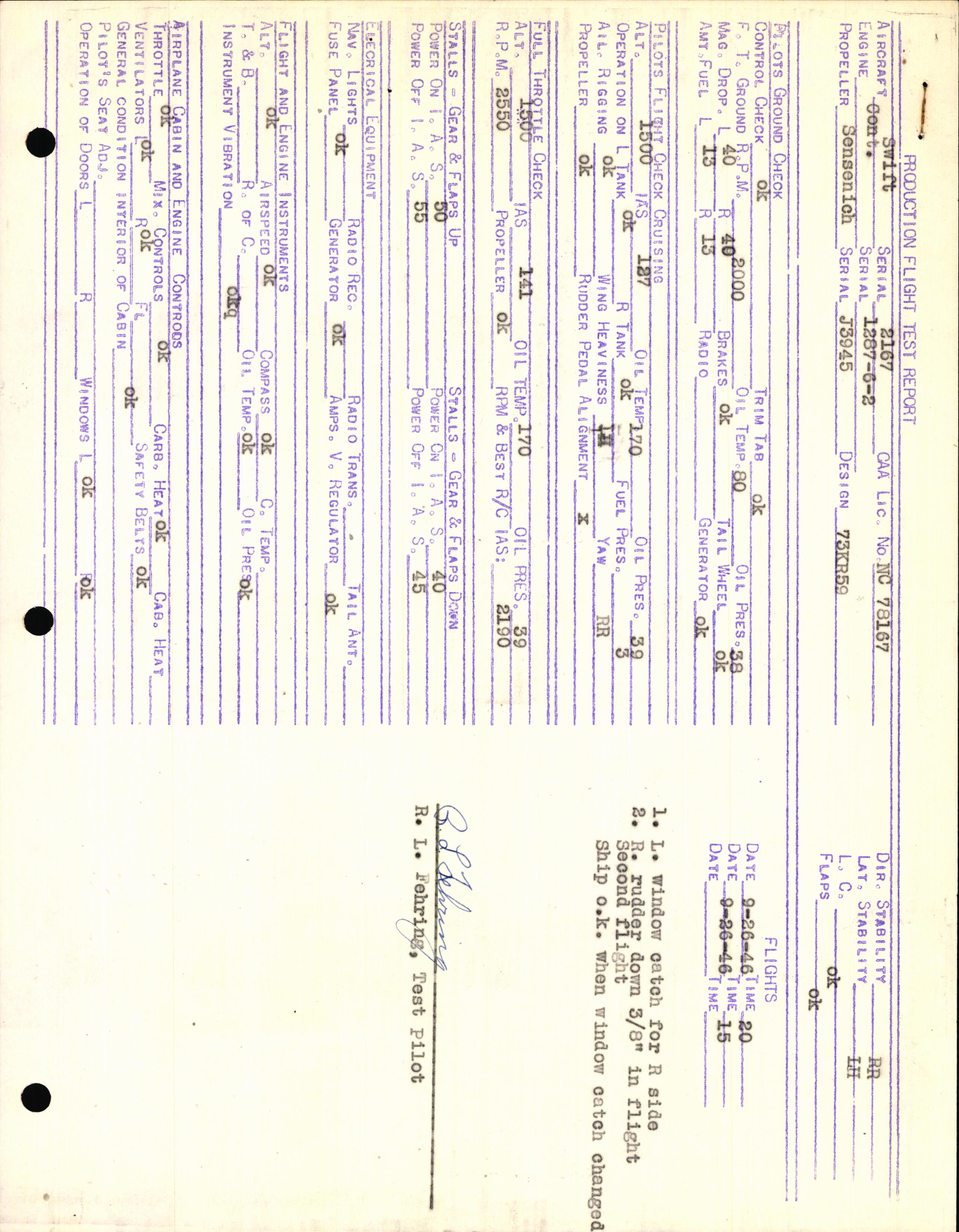 Sample page 3 from AirCorps Library document: Technical Information for Serial Number 2167