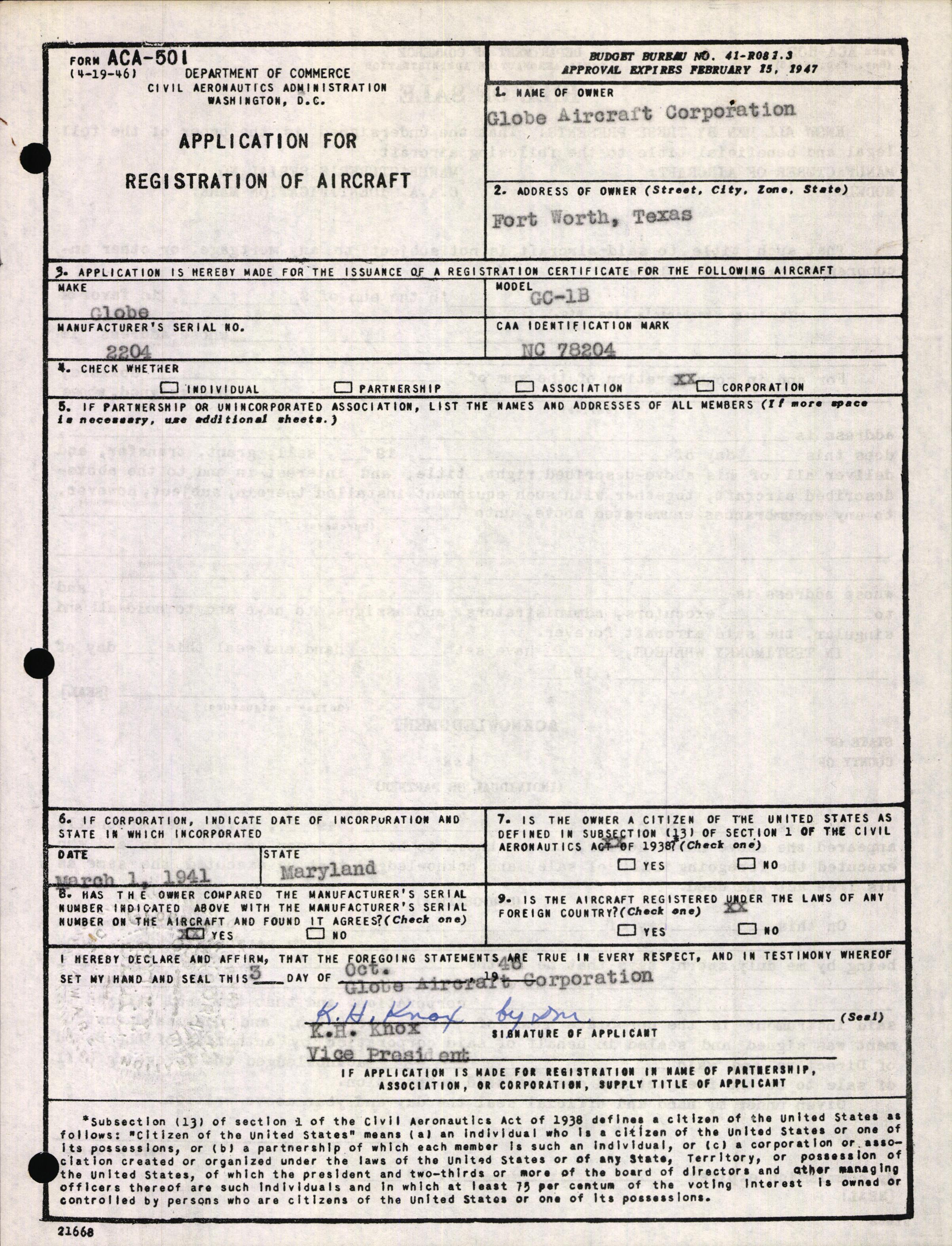 Sample page 3 from AirCorps Library document: Technical Information for Serial Number 2204