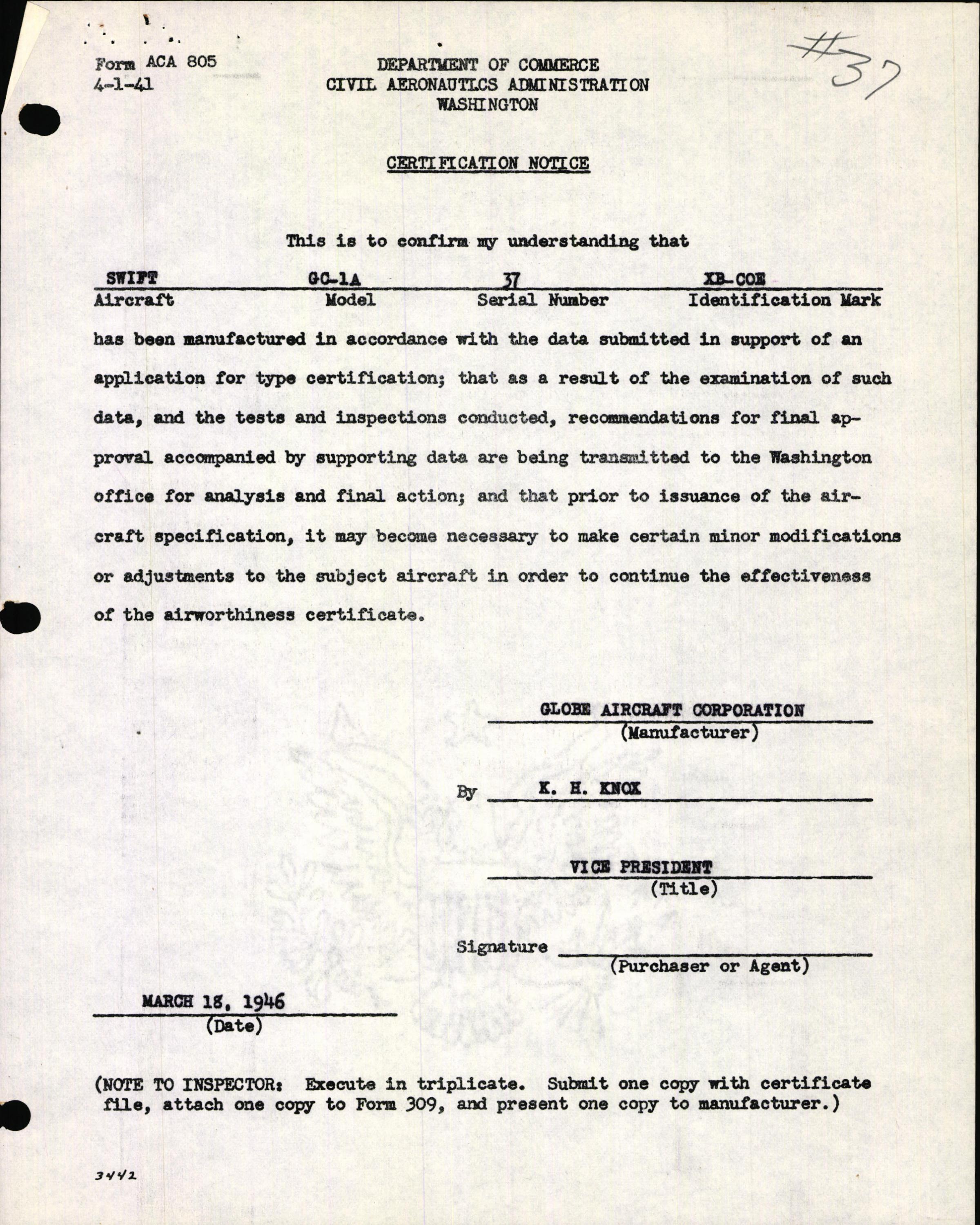Sample page 5 from AirCorps Library document: Technical Information for Serial Number 37