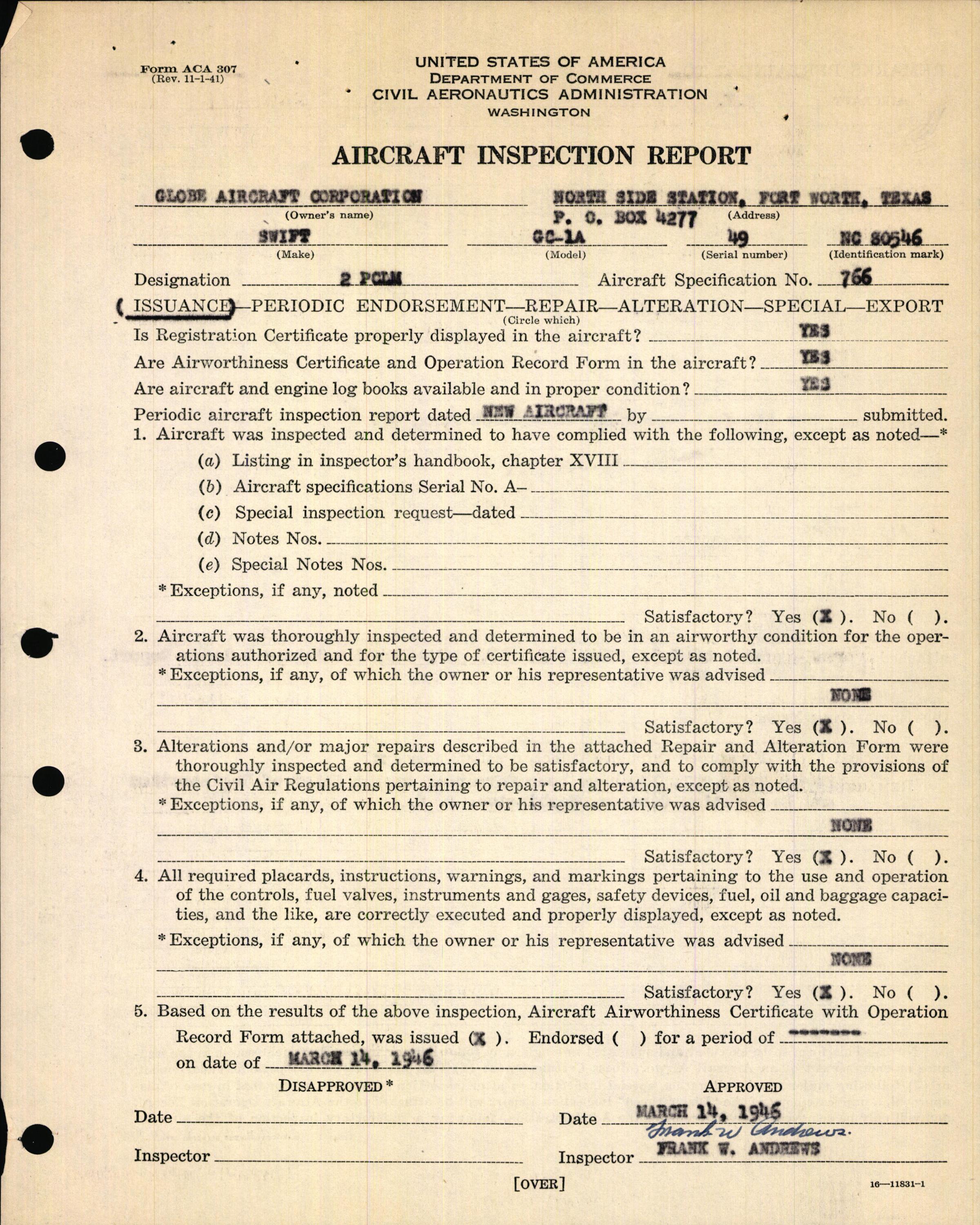 Sample page 5 from AirCorps Library document: Technical Information for Serial Number 49