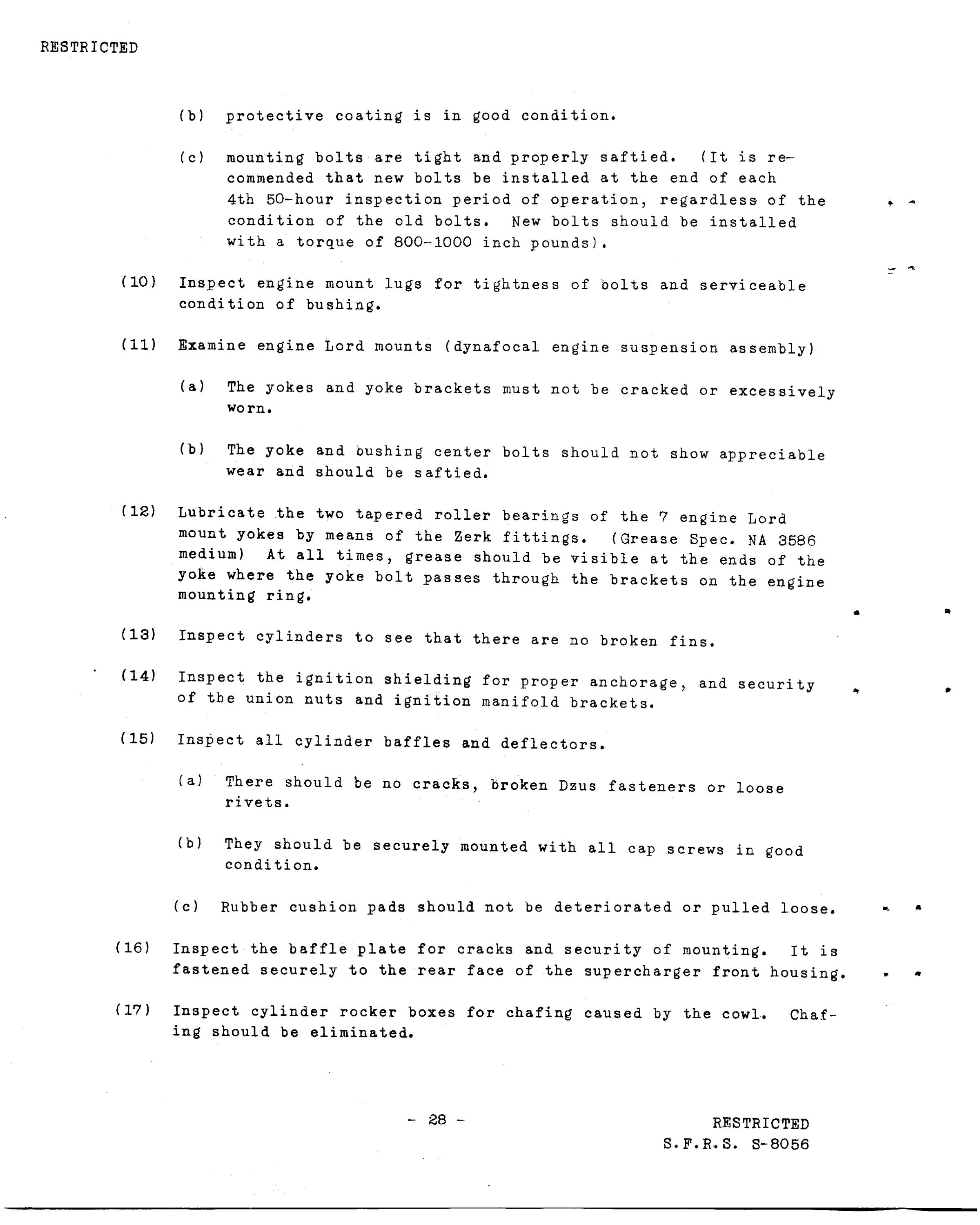 Sample page 29 from AirCorps Library document: 50 HR Inspection & Maintenance B-25 - SFRS S-8056