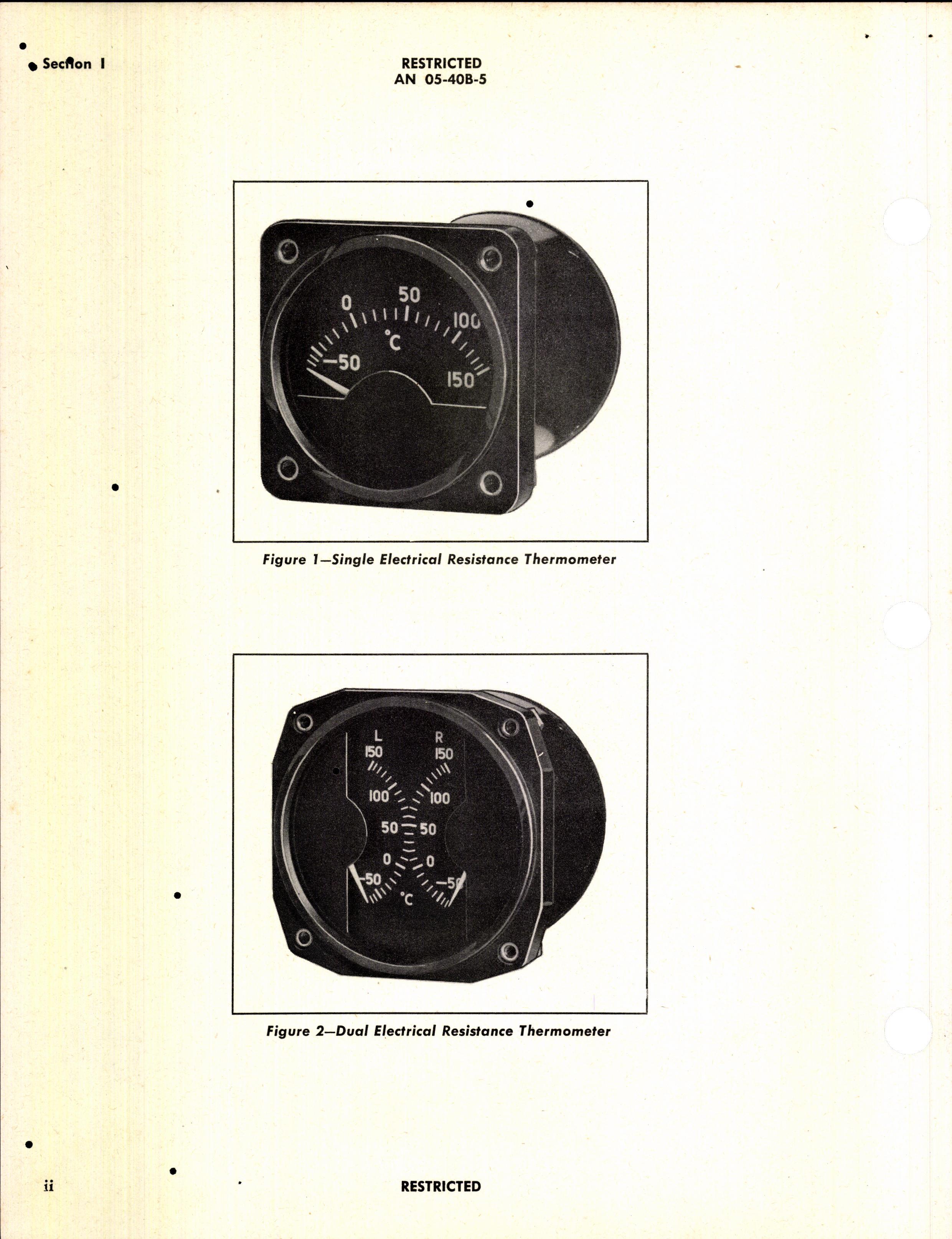 Sample page 4 from AirCorps Library document: Operation, Service, & Overhaul Instructions with Parts Catalog for Thermometer Indicators