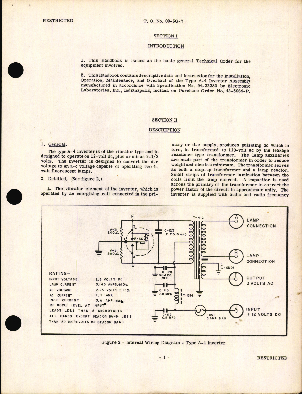 Sample page 5 from AirCorps Library document: Handbook of Instructions with Parts Catalog for Type A-4 Inverter