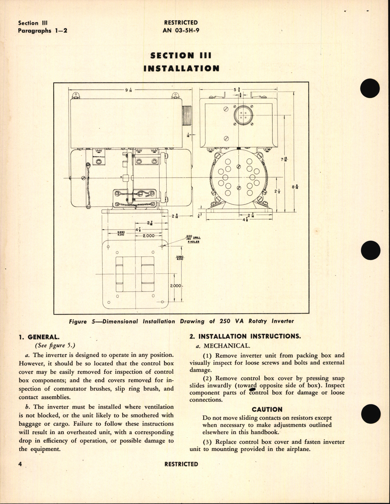 Sample page 8 from AirCorps Library document: Handbook of Instructions with Parts Catalog for 250 VA Rotary Inverter