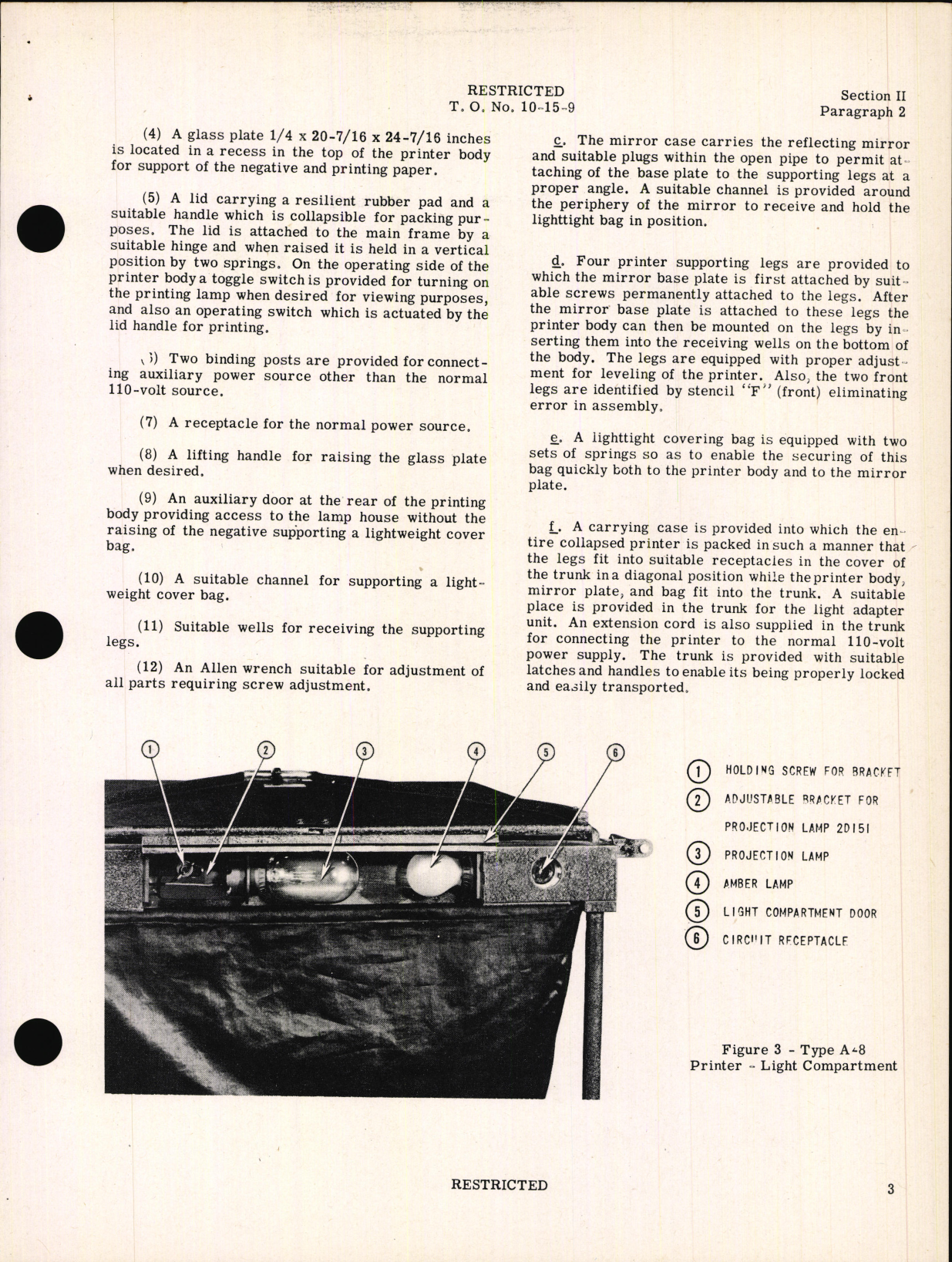 Sample page 7 from AirCorps Library document: Handbook of Instructions with Parts Catalog for Type A-8 Contact Printer for Type A Portable Laboratories