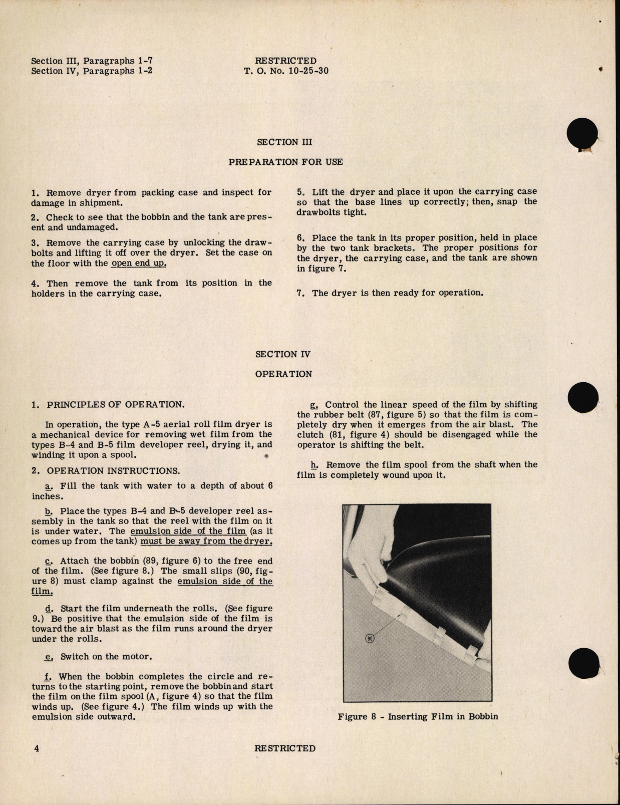 Sample page 8 from AirCorps Library document: Handbook of Instructions with Parts Catalog for Type A-5 Aerial Roll Film Dryer