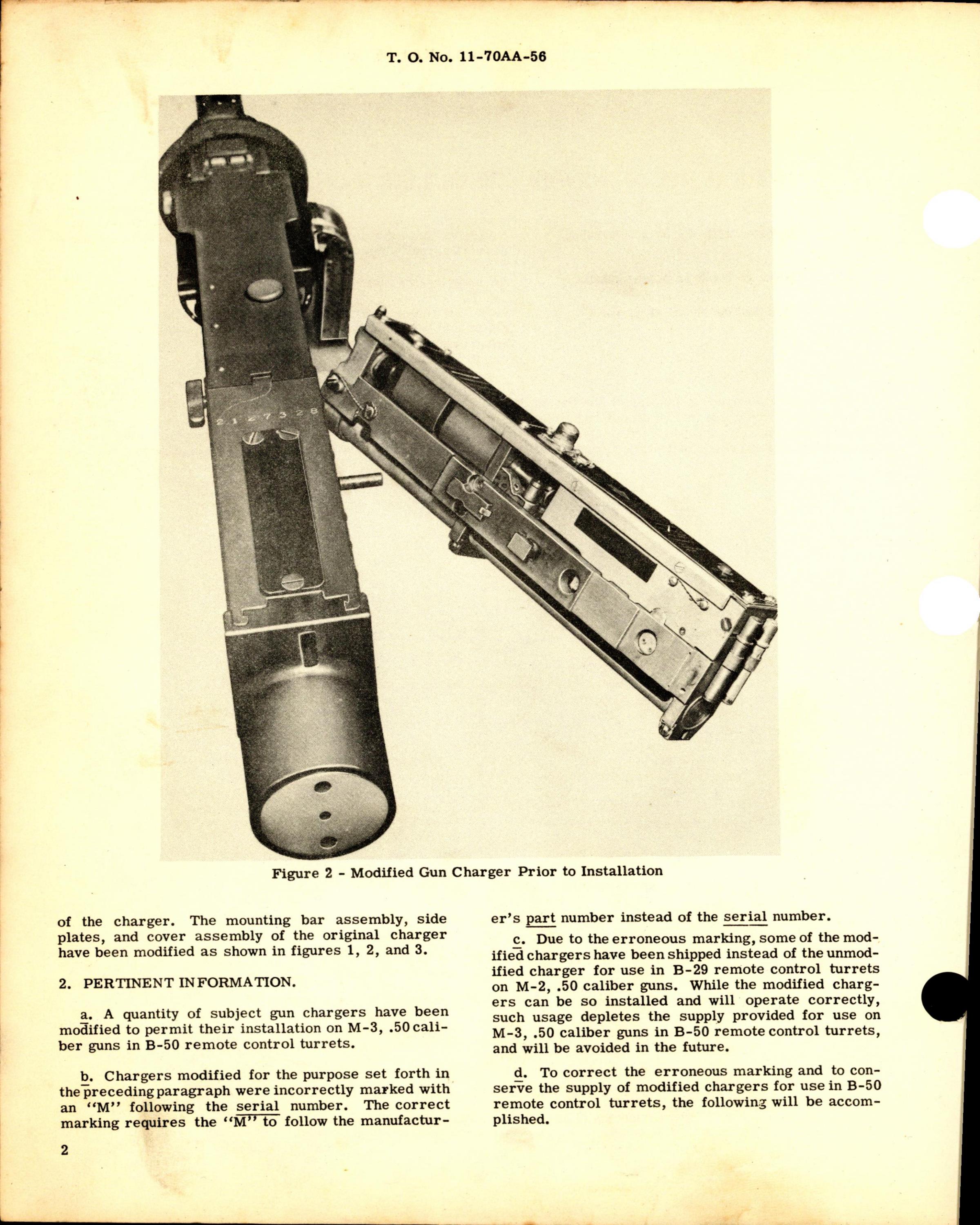 Sample page 2 from AirCorps Library document: Applicability of Modified Gun Charger Part No. 8252911G1