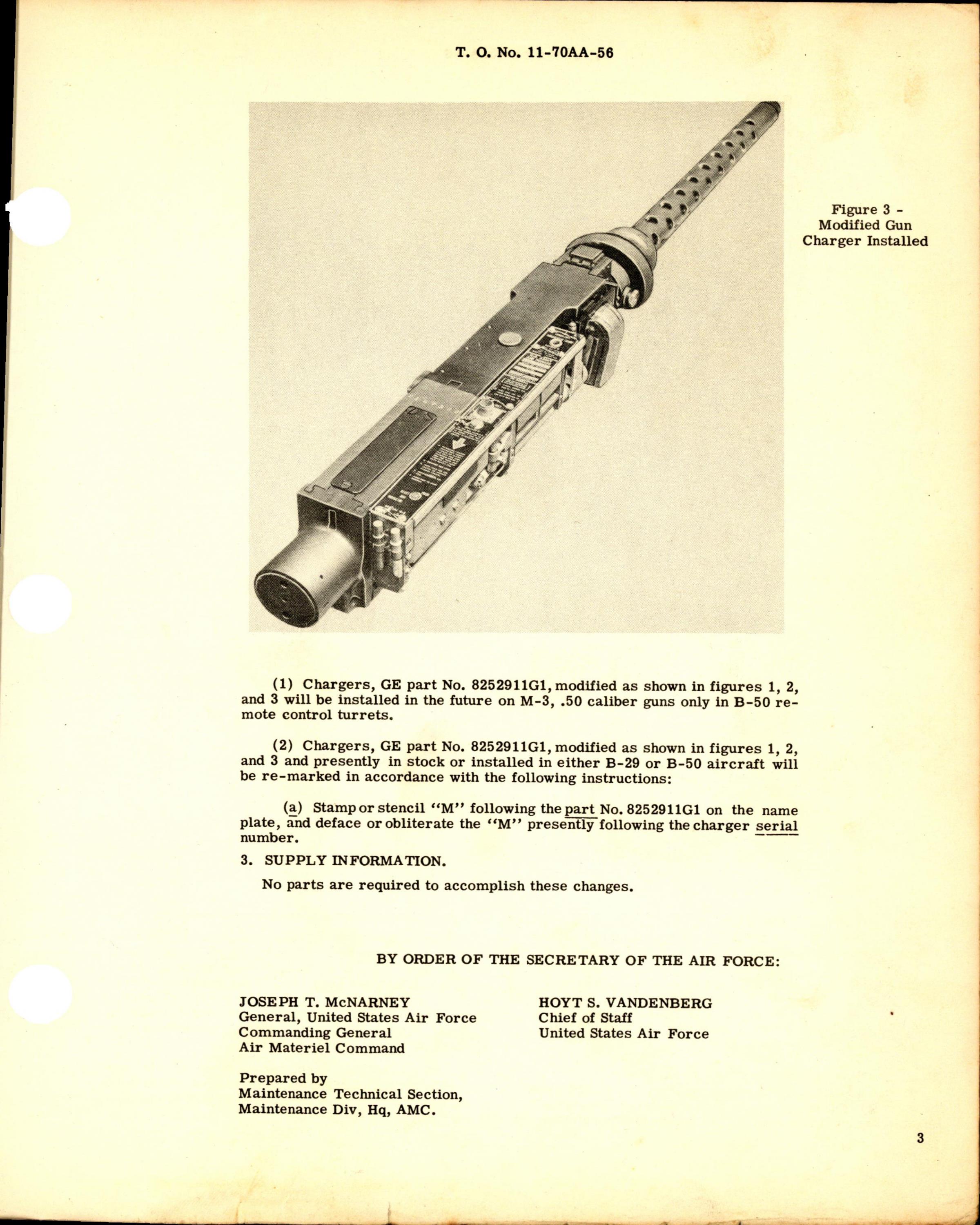 Sample page 3 from AirCorps Library document: Applicability of Modified Gun Charger Part No. 8252911G1
