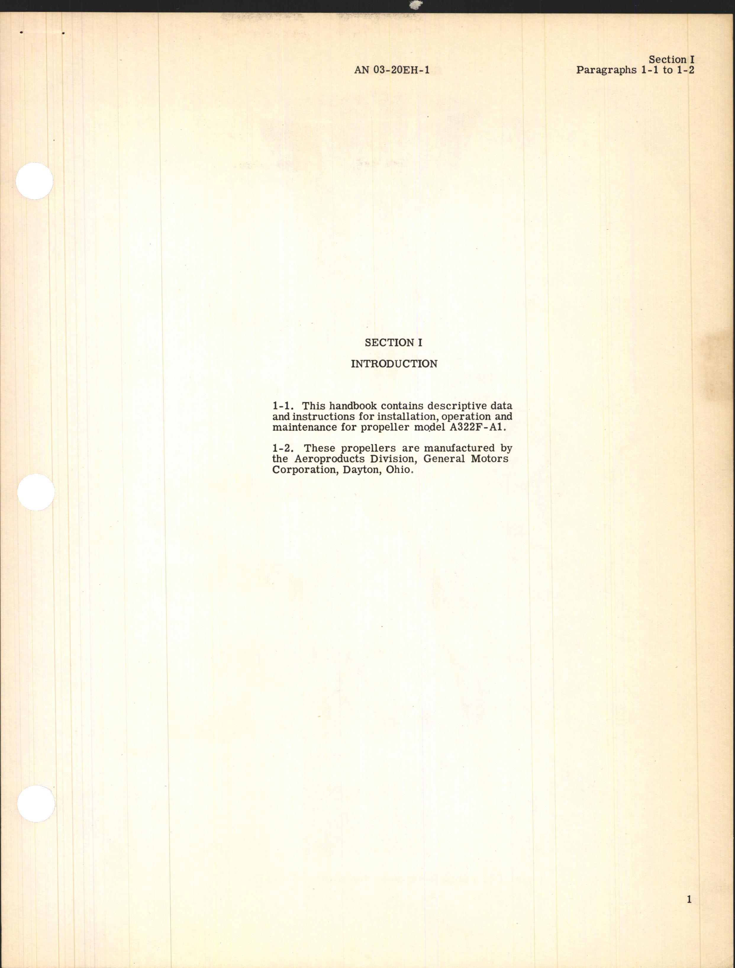 Sample page 5 from AirCorps Library document: Operation & Service Instructions for Hydraulic Propeller Model A322F-A1