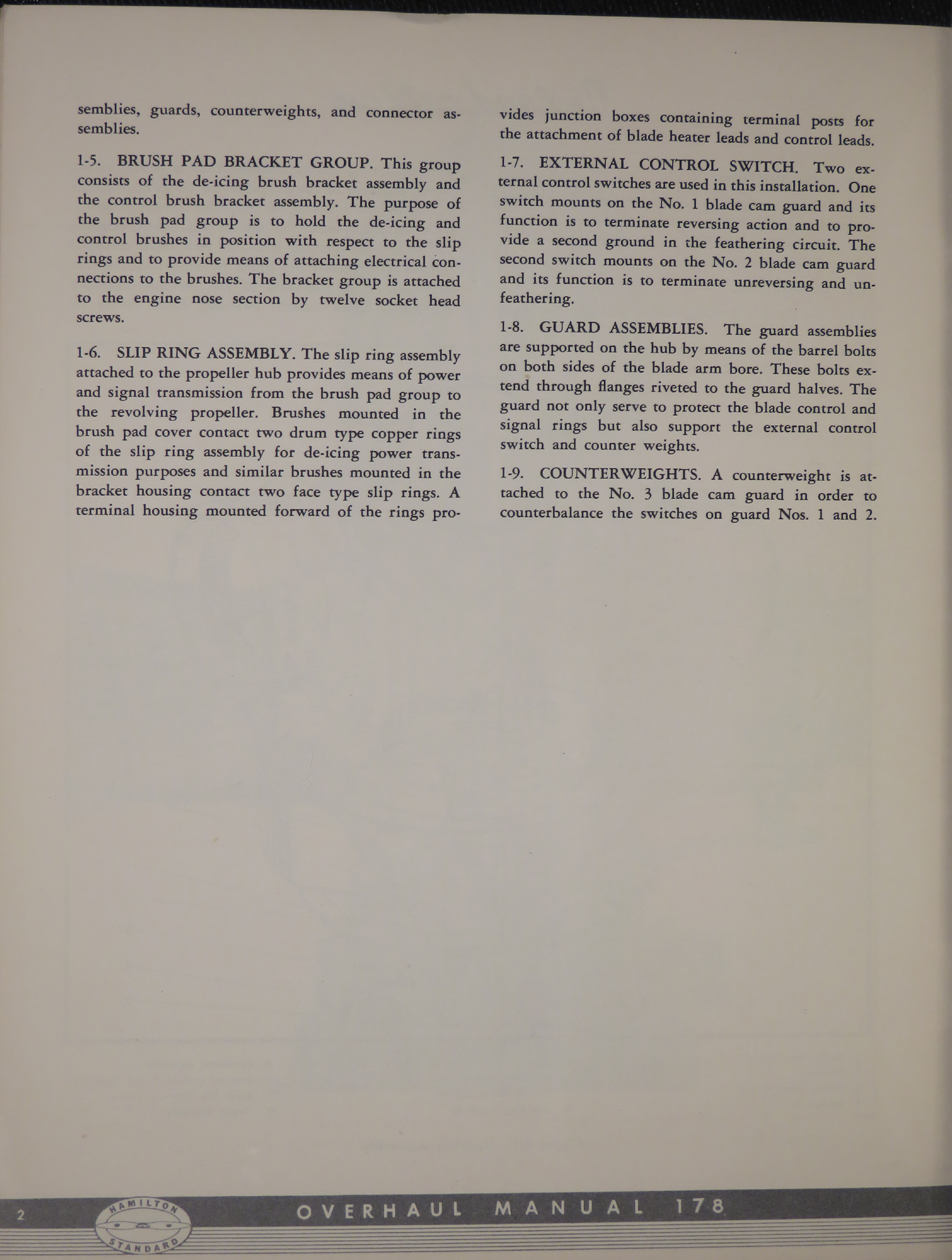 Sample page 8 from AirCorps Library document: Overhaul Manual for Hamilton Standard Model 43E60 Electric Deicing Assemblies