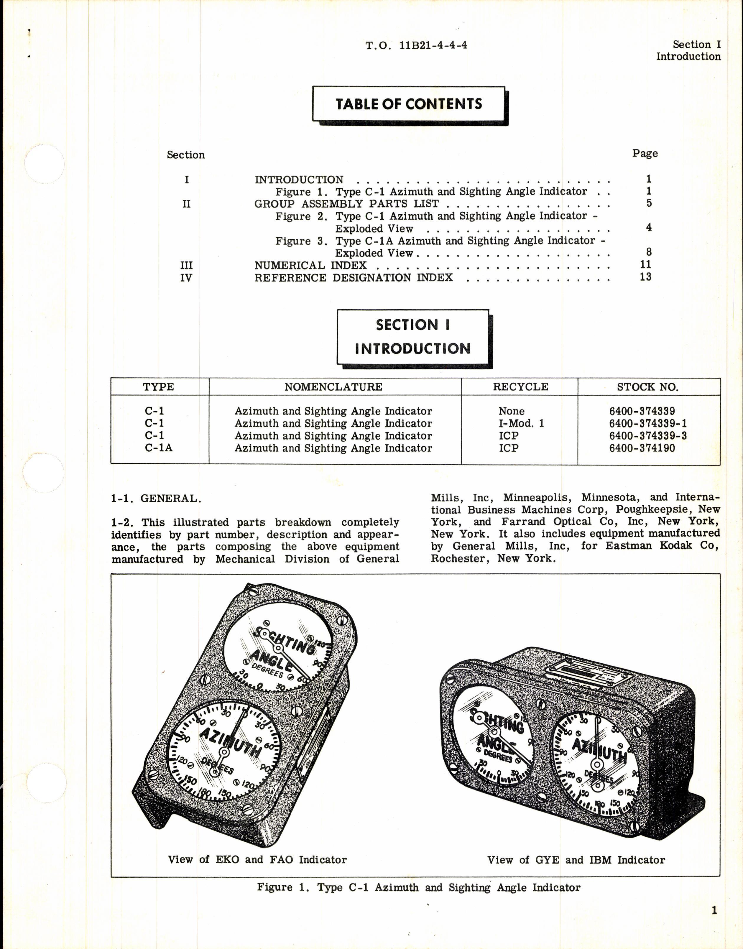 Sample page 3 from AirCorps Library document: Illustrated Parts Breakdown for General Mills Azimuth & Sighting Angle Indicator