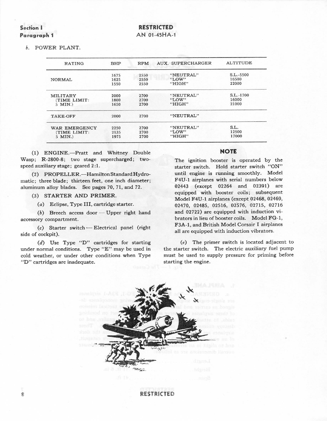 Sample page 9 from AirCorps Library document: Pilots Flight Operating Instructions for Corsair - Models F4U-1, F3A-1 and FG-1