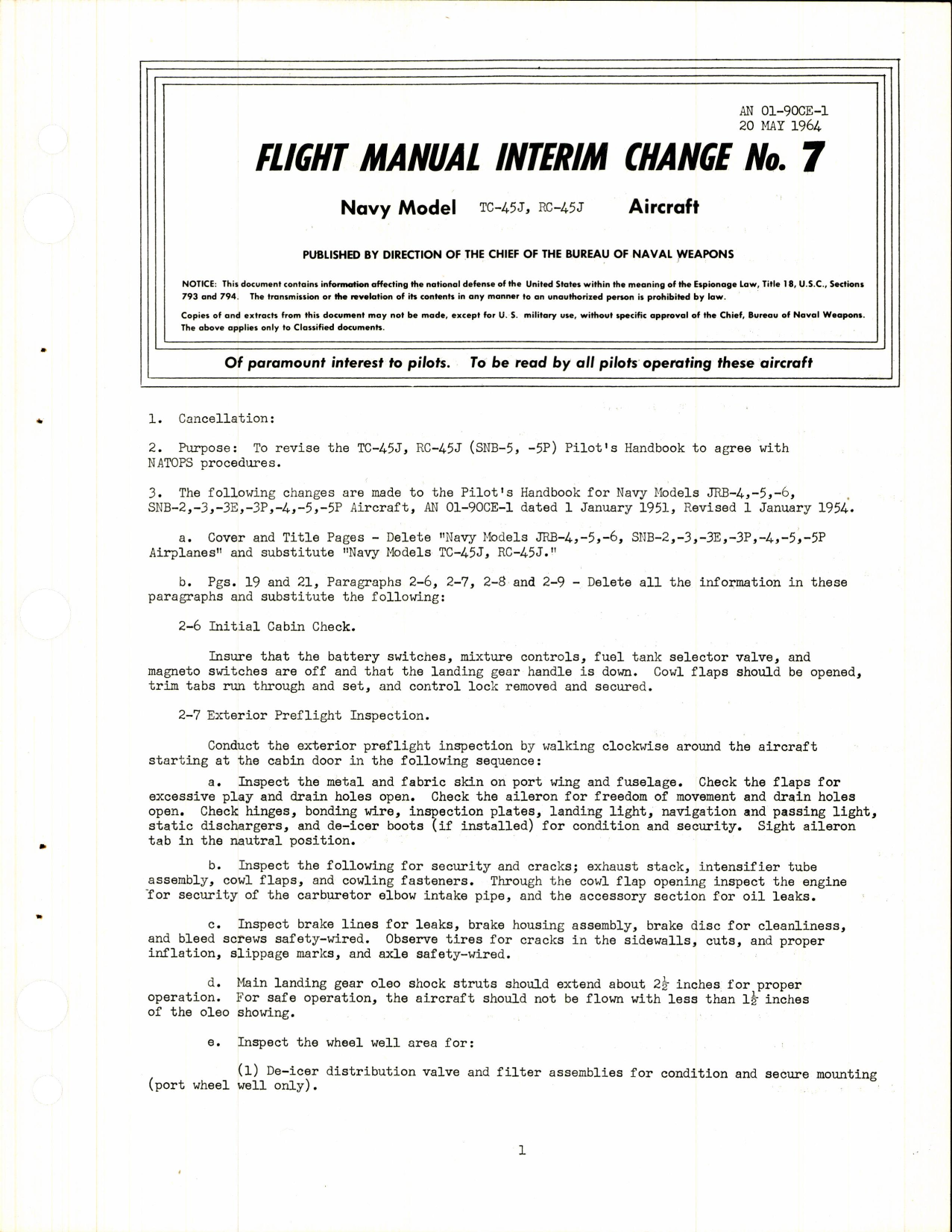 Sample page 5 from AirCorps Library document: Pilot's Handbook for RC-45J and UC-45J