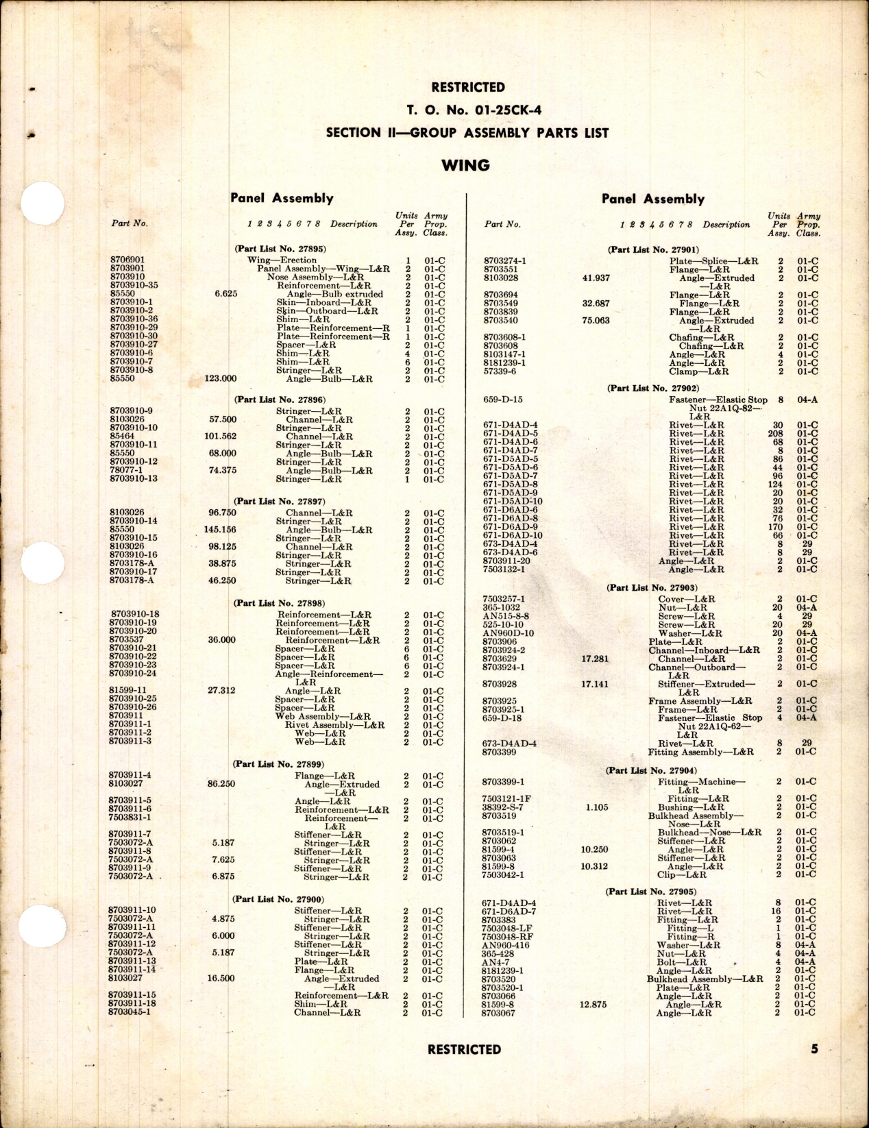 Sample page 7 from AirCorps Library document: Parts Catalog for Army Models P-40K and P-40K-1