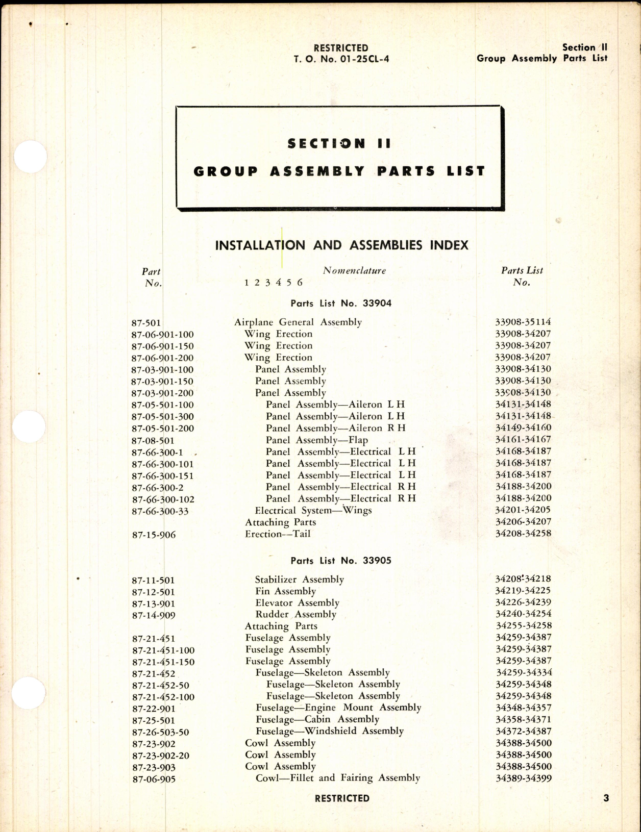 Sample page 5 from AirCorps Library document: Parts Catalog for Army Model P-40L