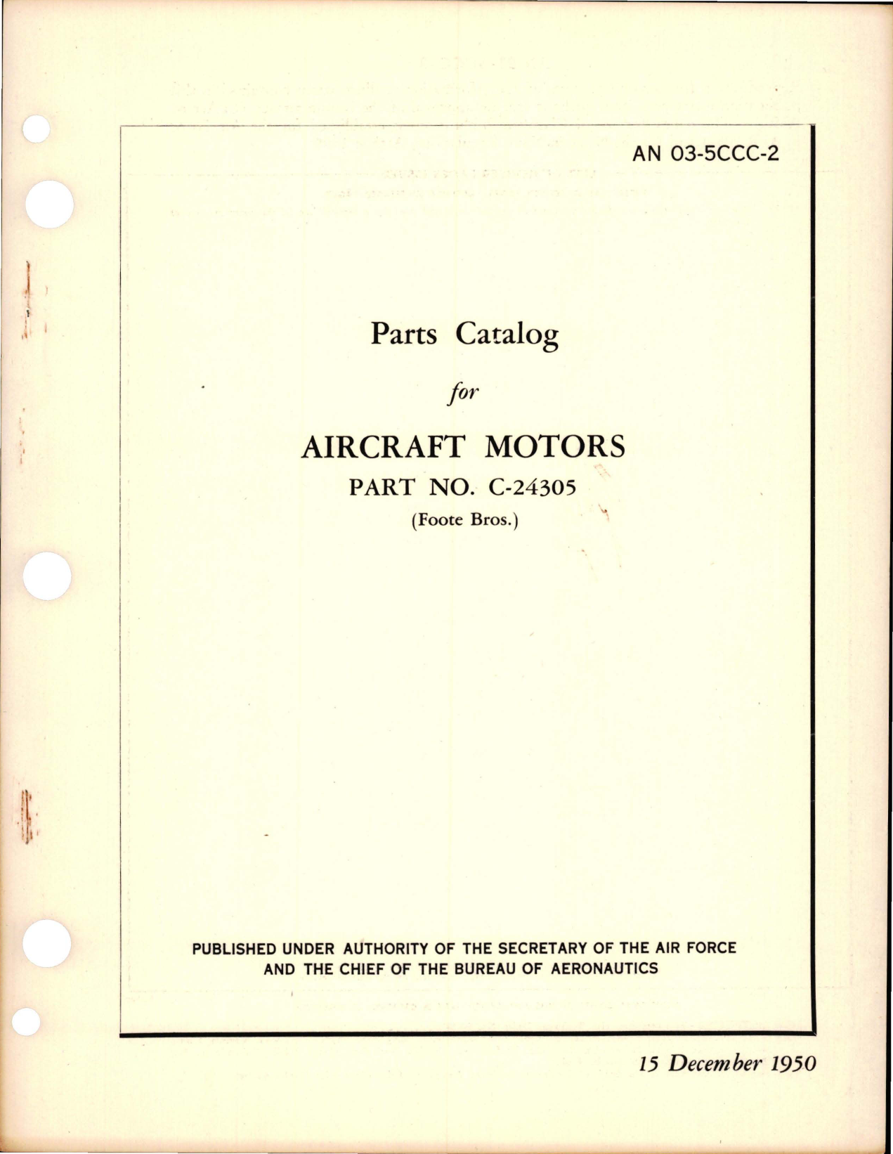 Sample page 1 from AirCorps Library document: Parts Catalog for Aircraft Motors - Part C-24305