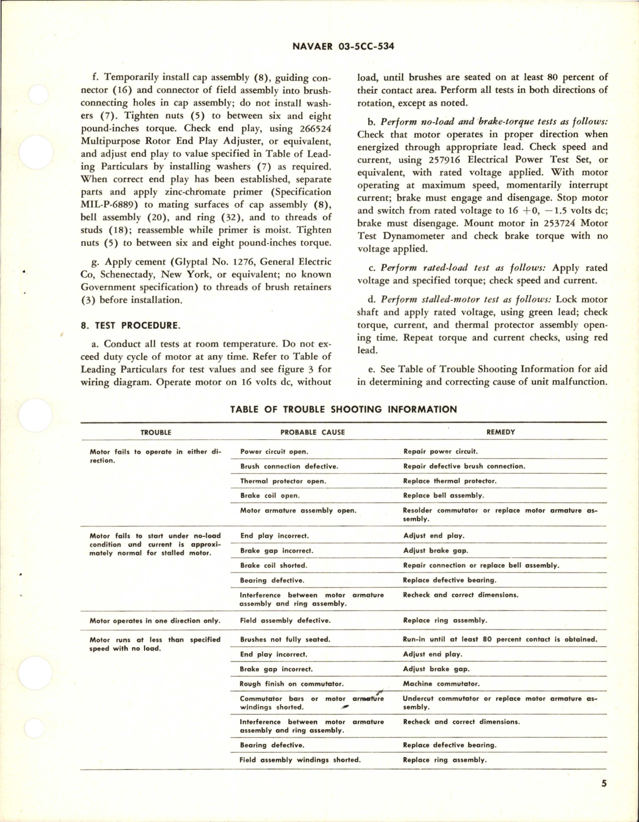 Sample page 5 from AirCorps Library document: Overhaul Instructions with Parts Breakdown for Direct Current Motor - 0.035 HP - Part 32718 - Model DCM15-89-1