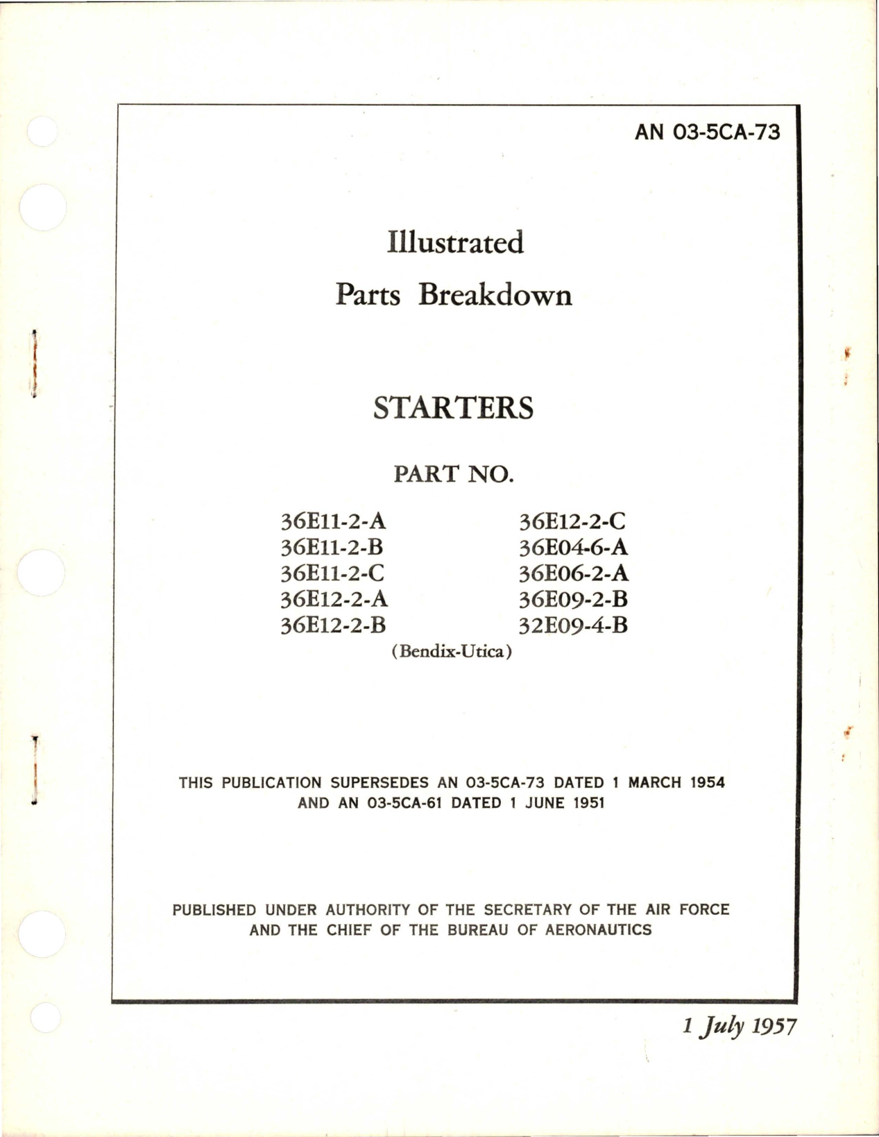 Sample page 1 from AirCorps Library document: Illustrated Parts Breakdown for Starters