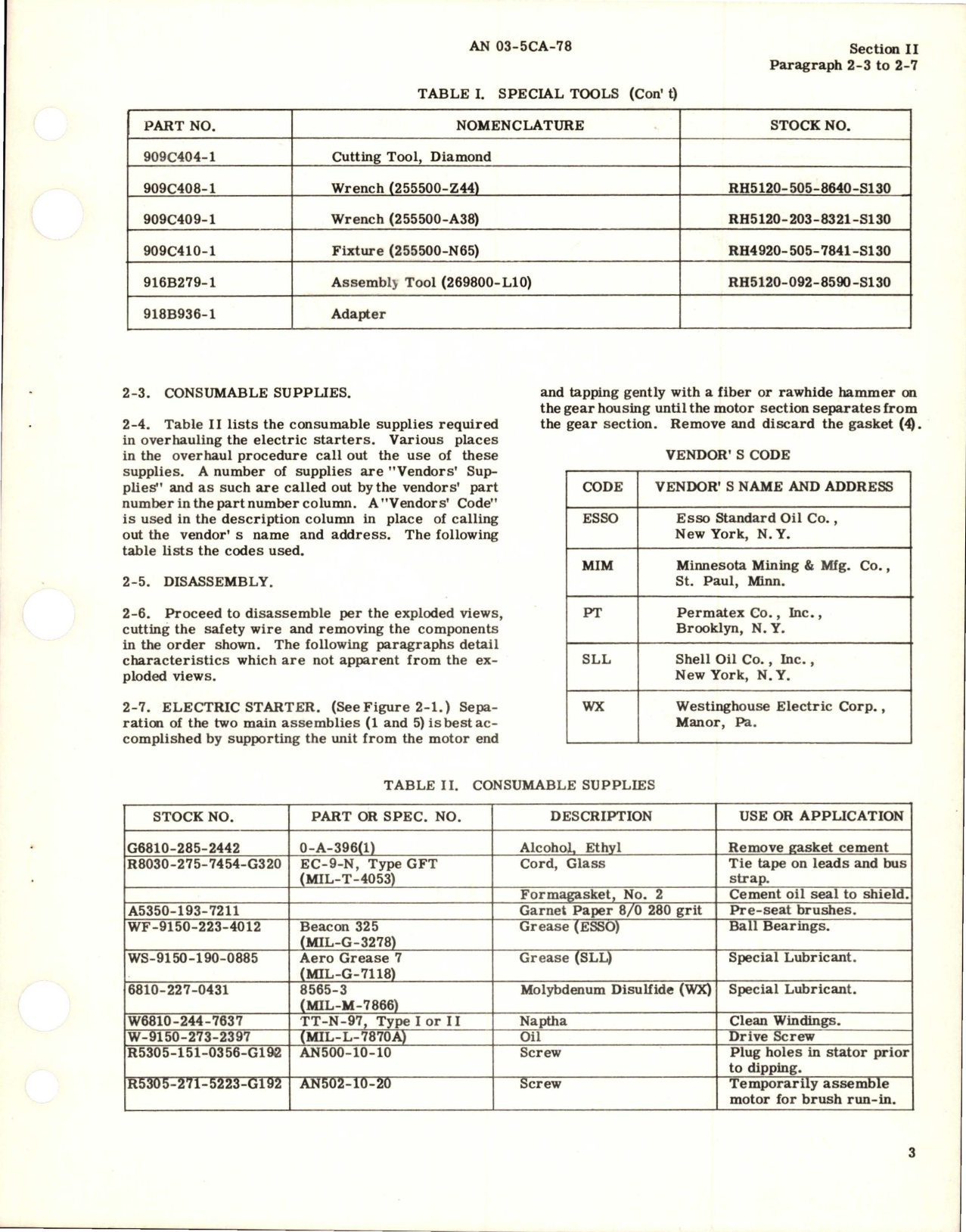 Sample page 5 from AirCorps Library document: Overhaul Instructions for Electric Starters (for Gas Turbine Engines) Models A28A8544, and A28A8544A