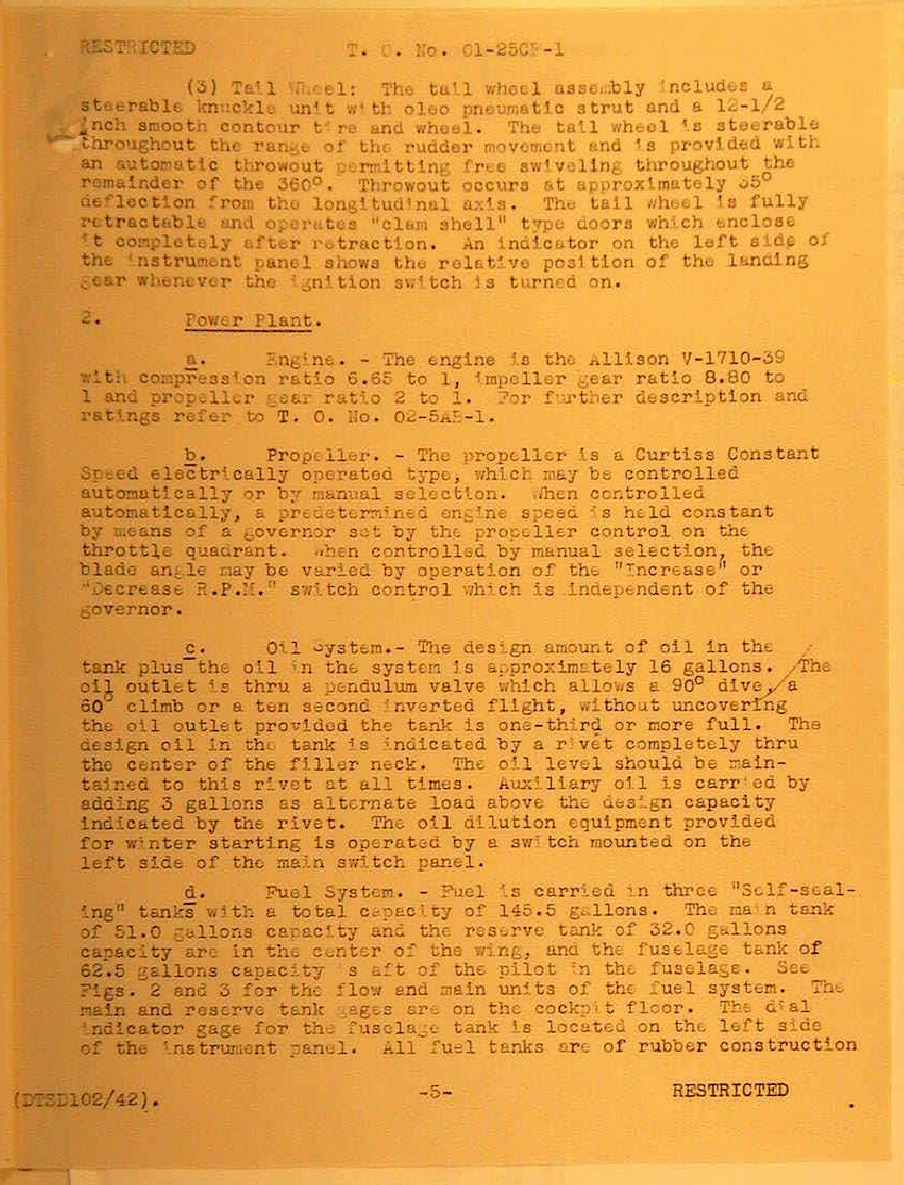 Sample page 5 from AirCorps Library document: Operation and Flight Instructions for P-40D and P-40E