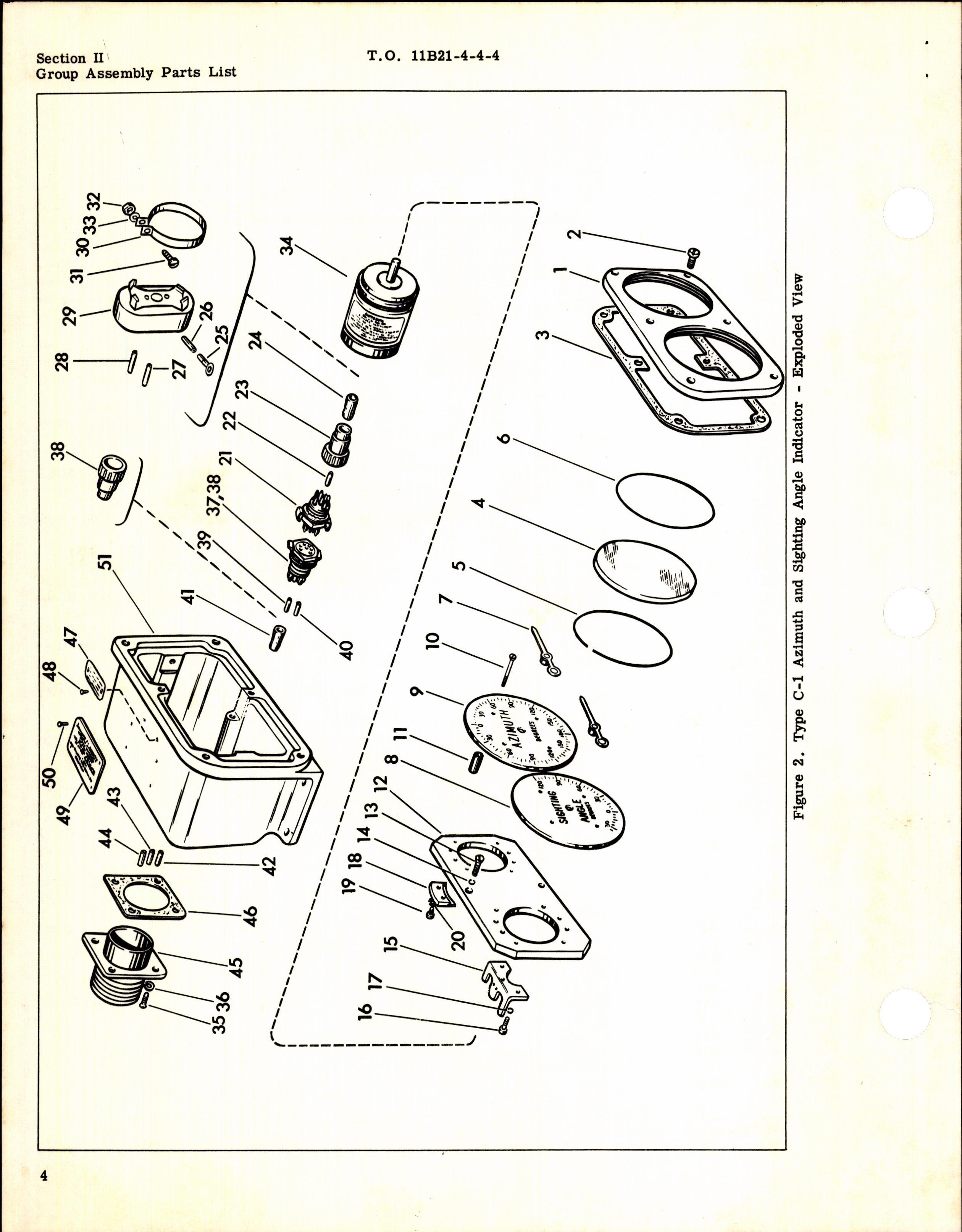 Sample page 6 from AirCorps Library document: Illustrated Parts Breakdown for Type C-1, and C-1A Azimuth and Sighting Angle Indicator