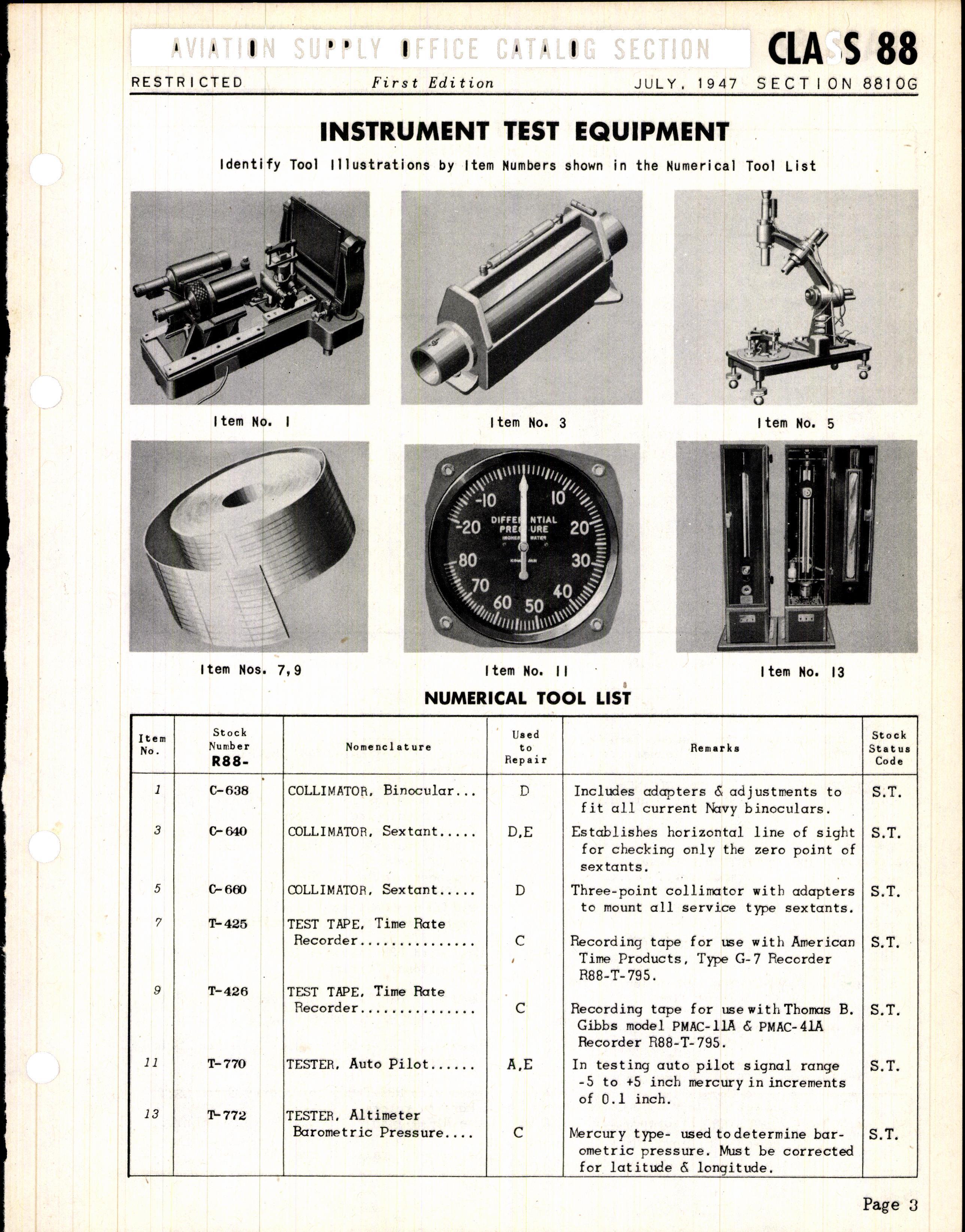 Sample page 3 from AirCorps Library document: Instrument Test Equipment