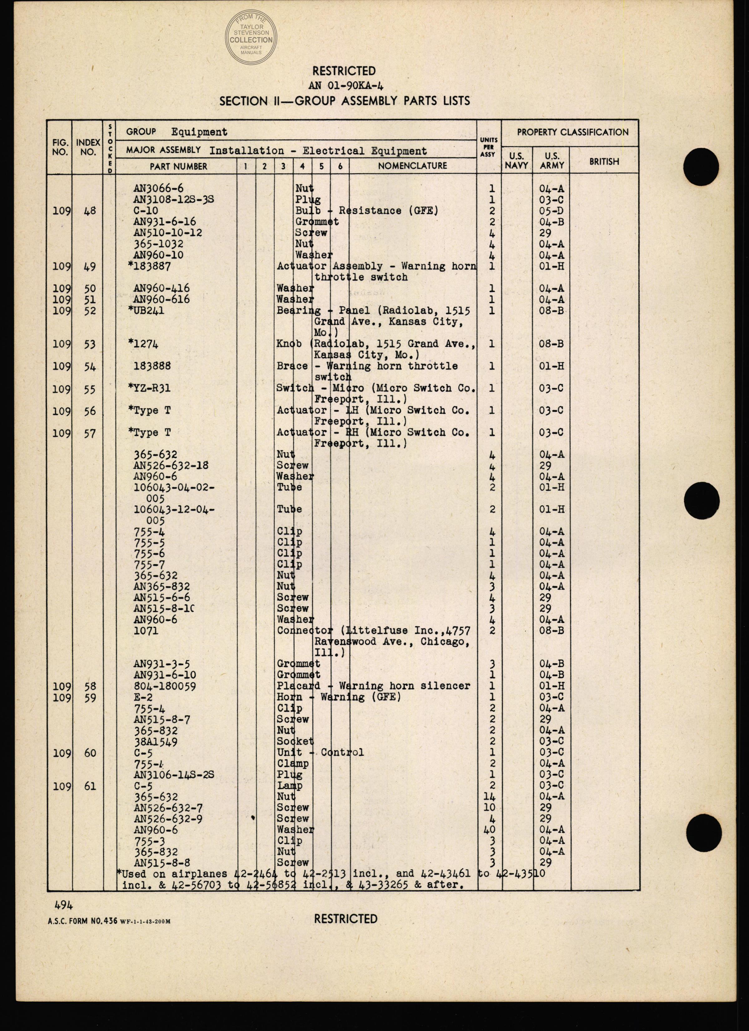 Sample page 485 from AirCorps Library document: Parts Catalog - AT-7