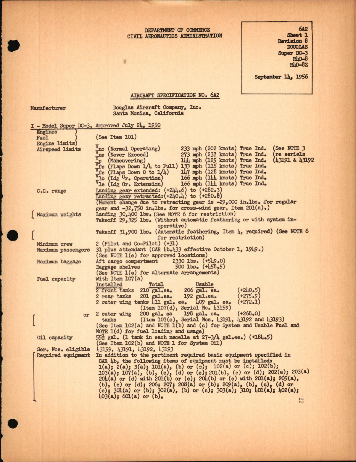 Sample page 1 from AirCorps Library document: Super DC-3, R4D-8, and R4D-8Z