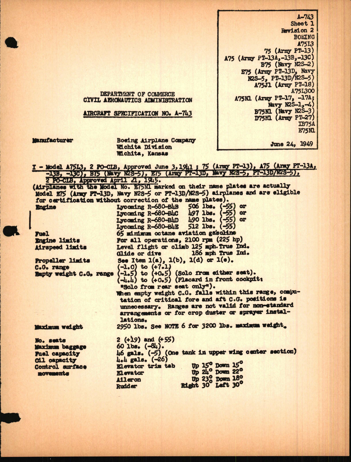 Sample page 1 from AirCorps Library document: 75 , PT-13, PT-17, and N2S Series