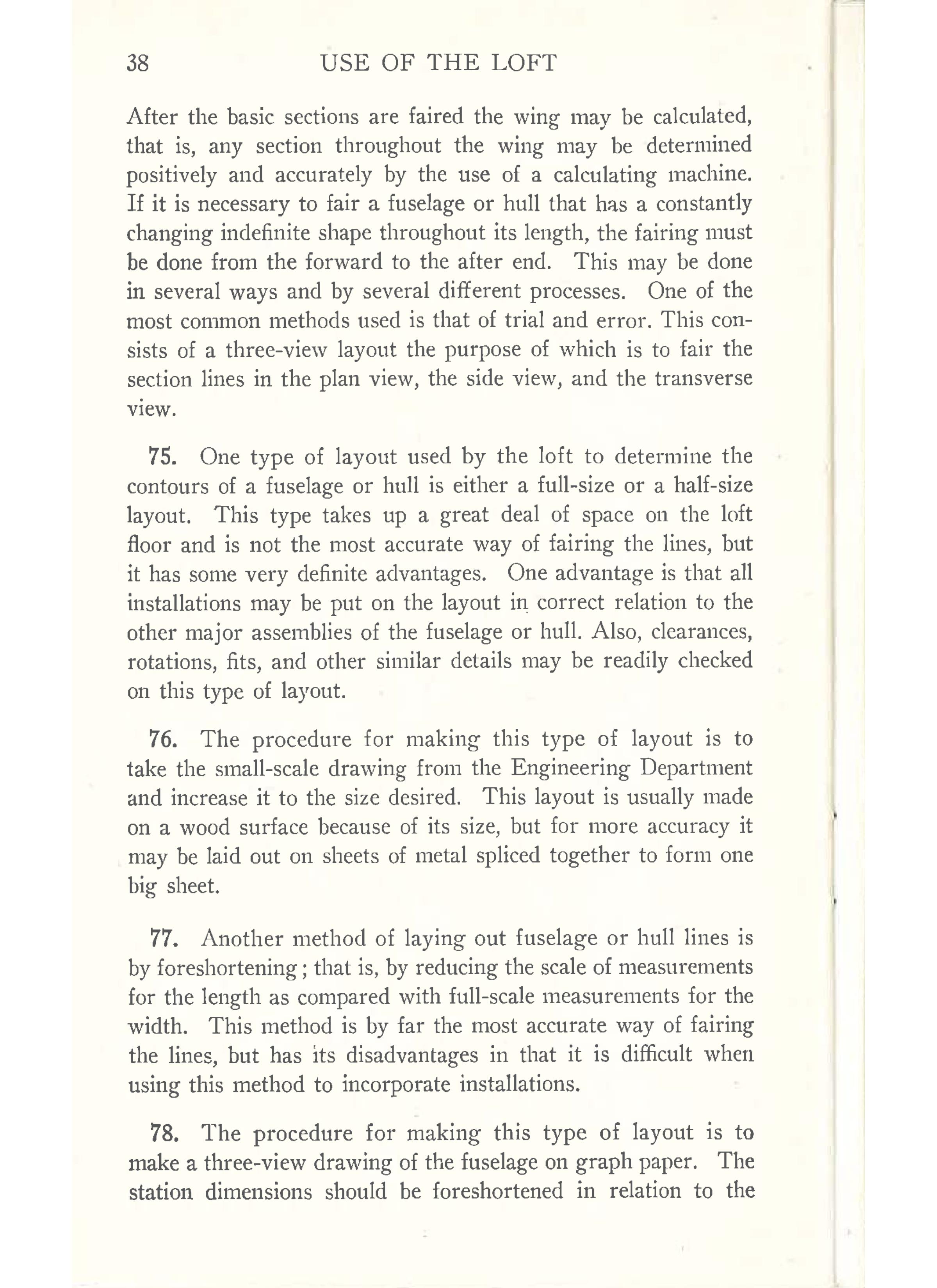 Sample page 40 from AirCorps Library document: Lofting and Layout - Use of the Loft - Bureau of Aeronautics