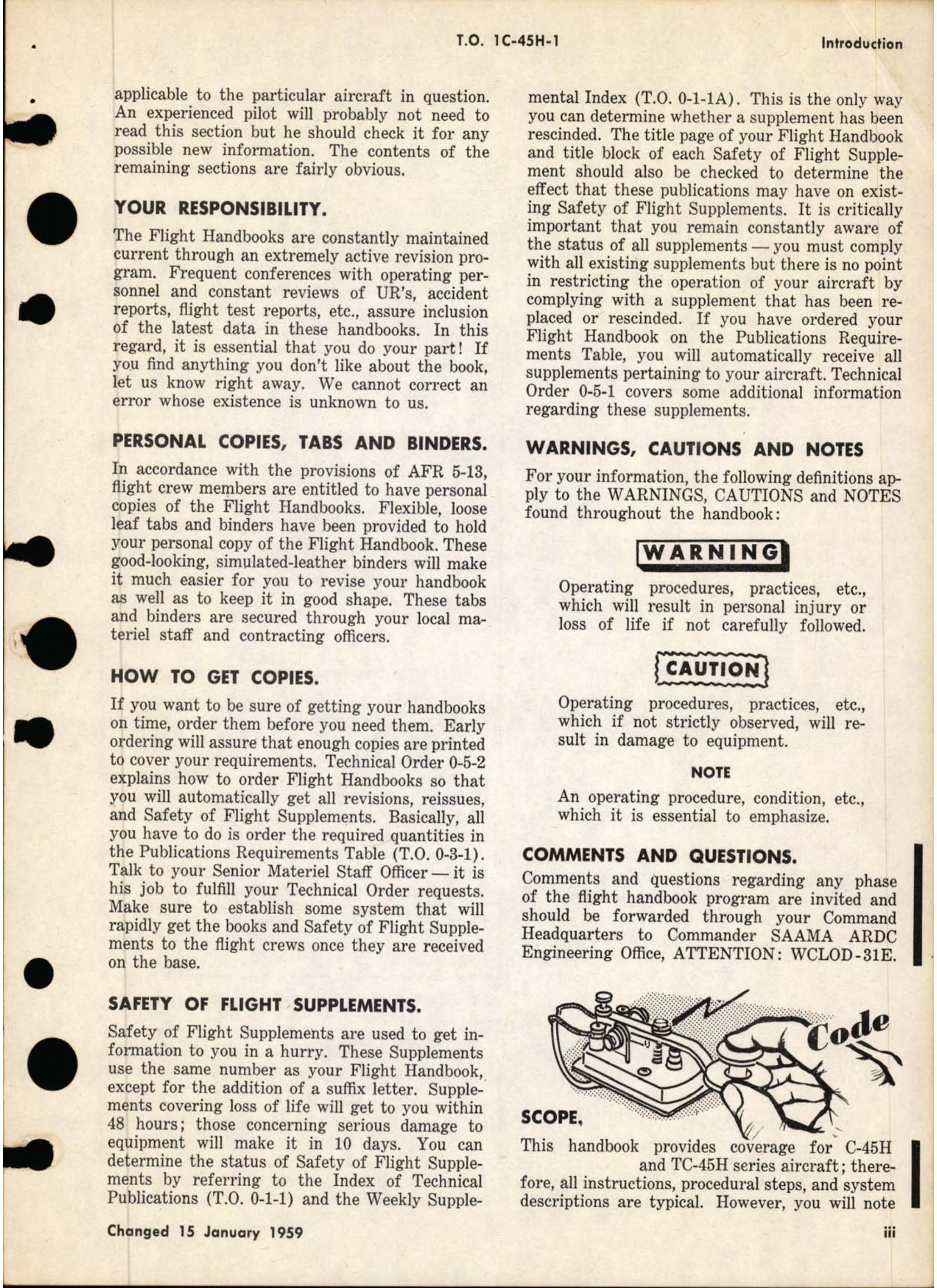 Sample page  5 from AirCorps Library document: C-45H Flight Manual