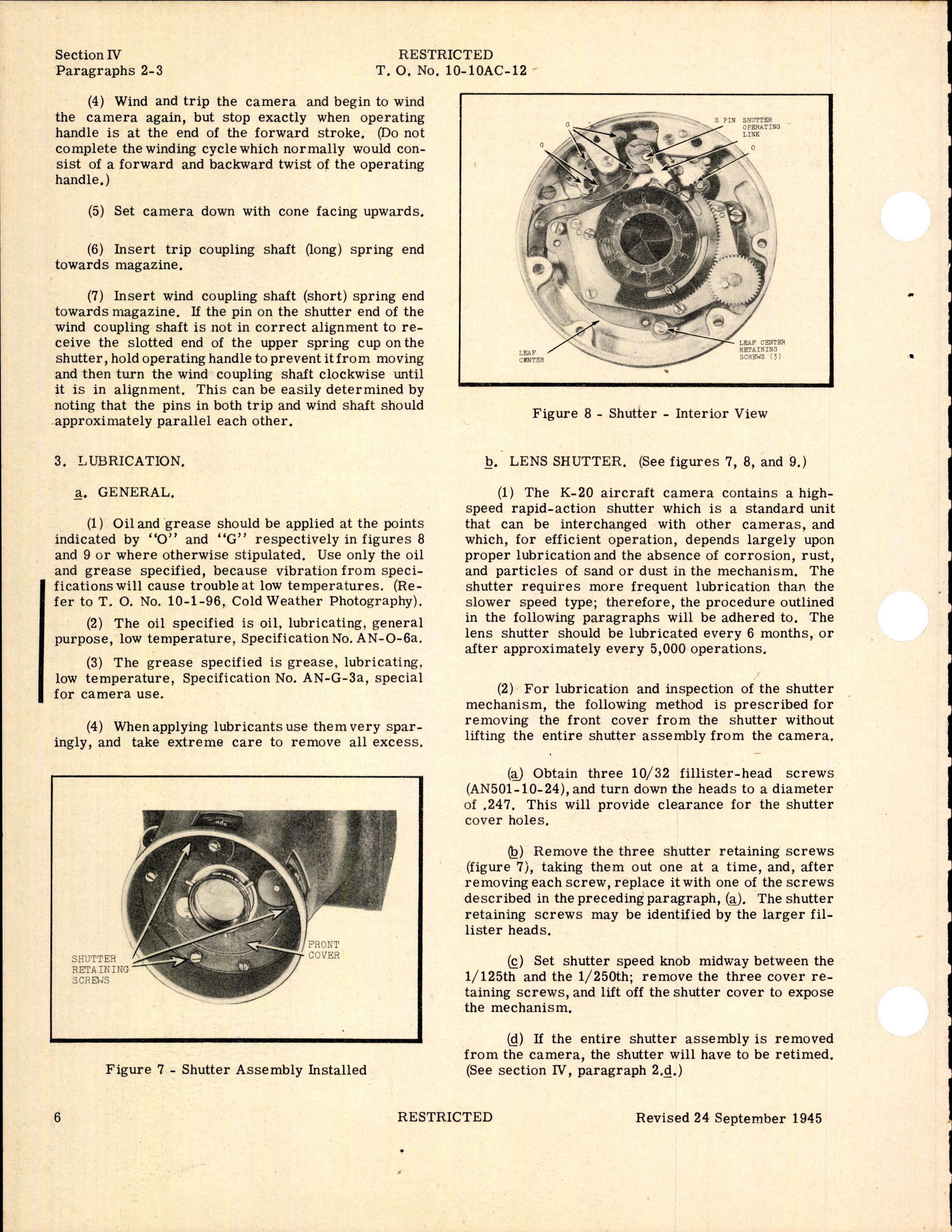 Sample page 8 from AirCorps Library document: Oper, Service & Overhaul w/ Parts Catalog for Type K-20 Aircraft Camera