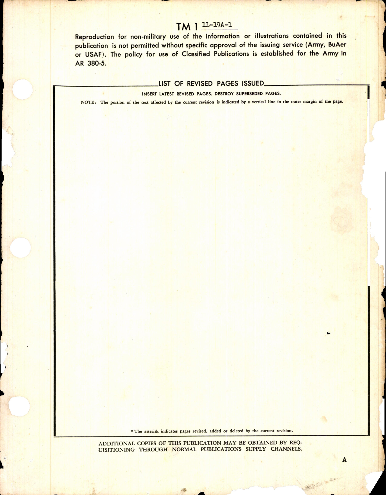 Sample page 1 from AirCorps Library document: Flight Handbook for L-19A, L-19E, and OE-1
