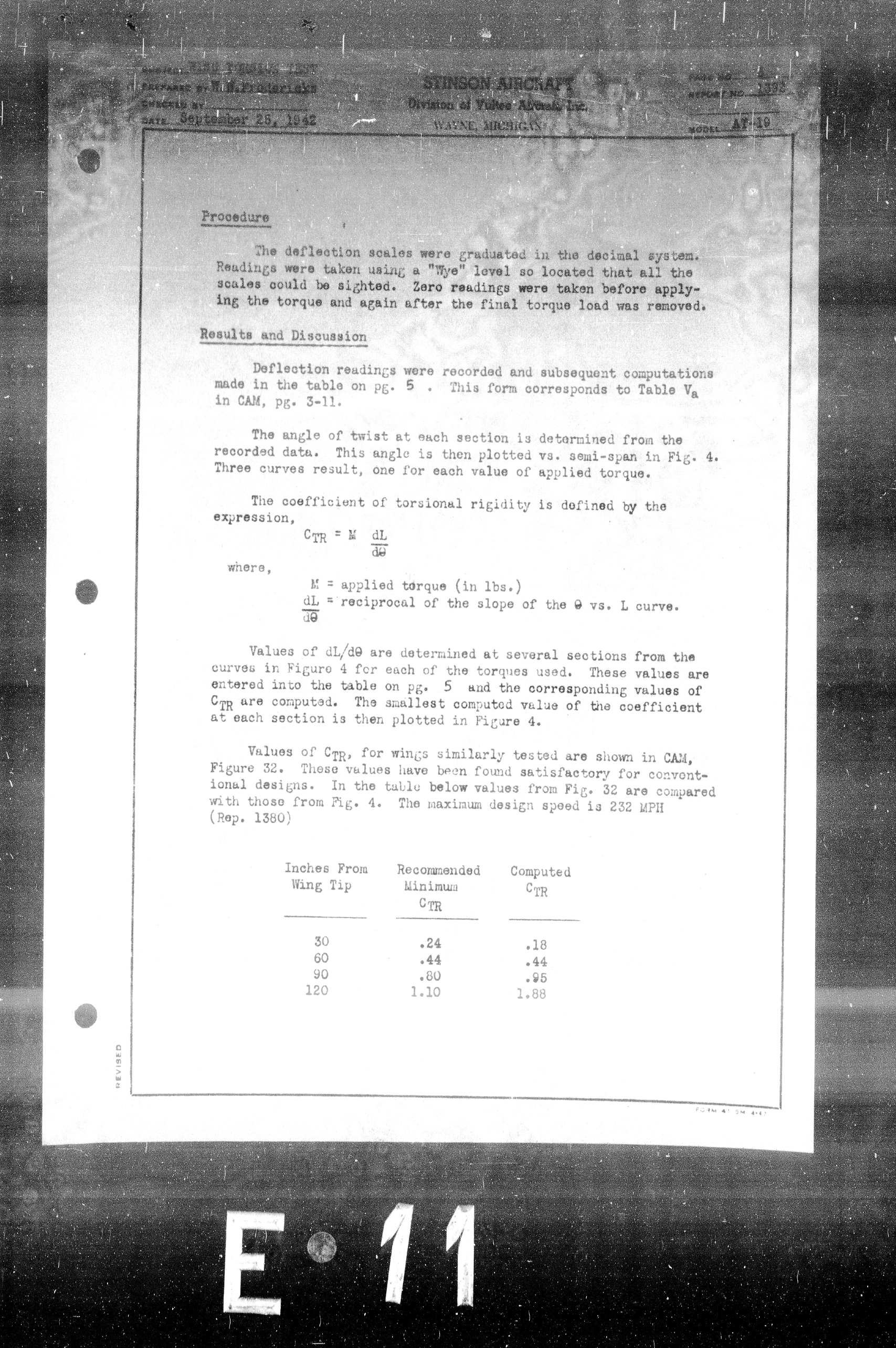Sample page 5 from AirCorps Library document: Wing Torsion Tests for Model AT-19