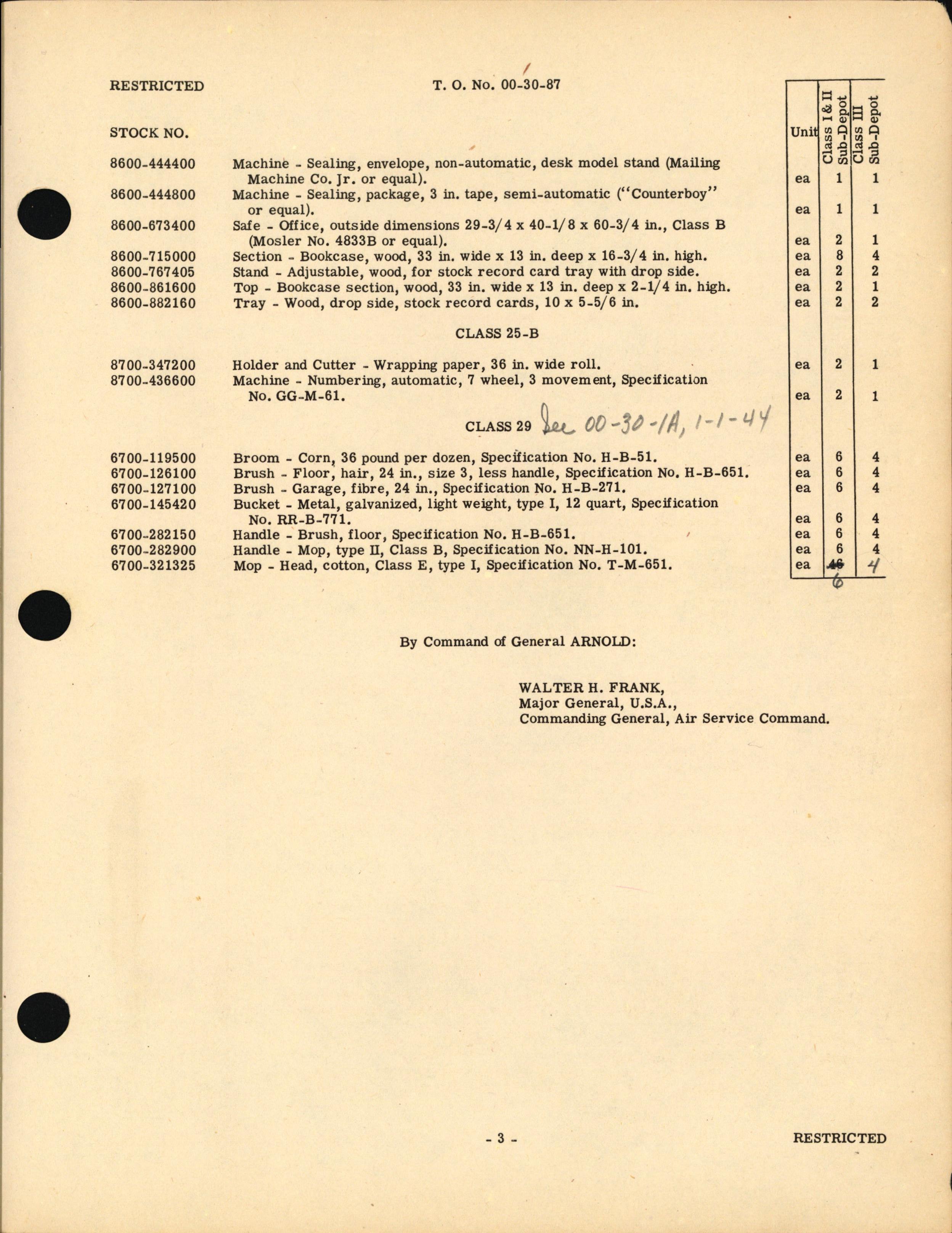 Sample page 3 from AirCorps Library document: Equipment Set, Sub-Depot Supply